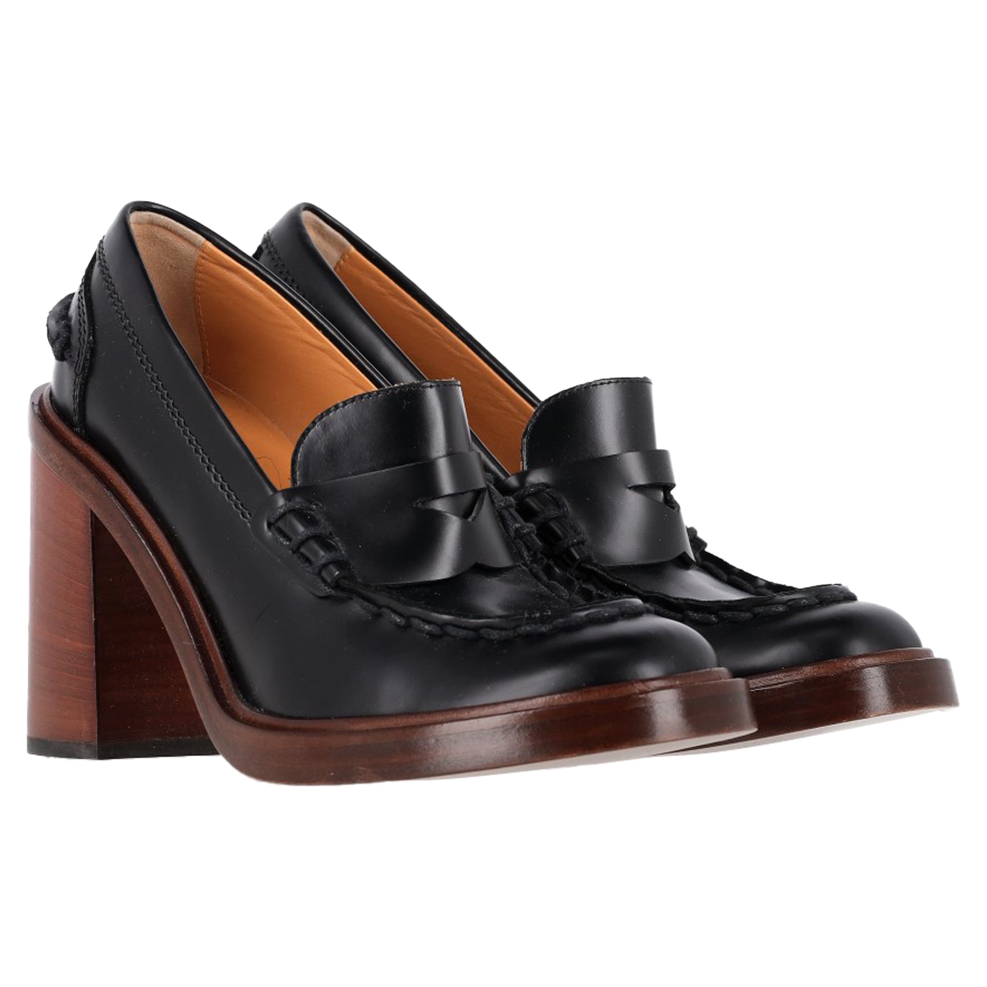 Women's Tod's Loafer Pumps in Black Leather