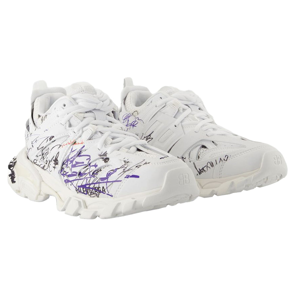 Women's Track Sneakers - Balenciaga - Nylon - White