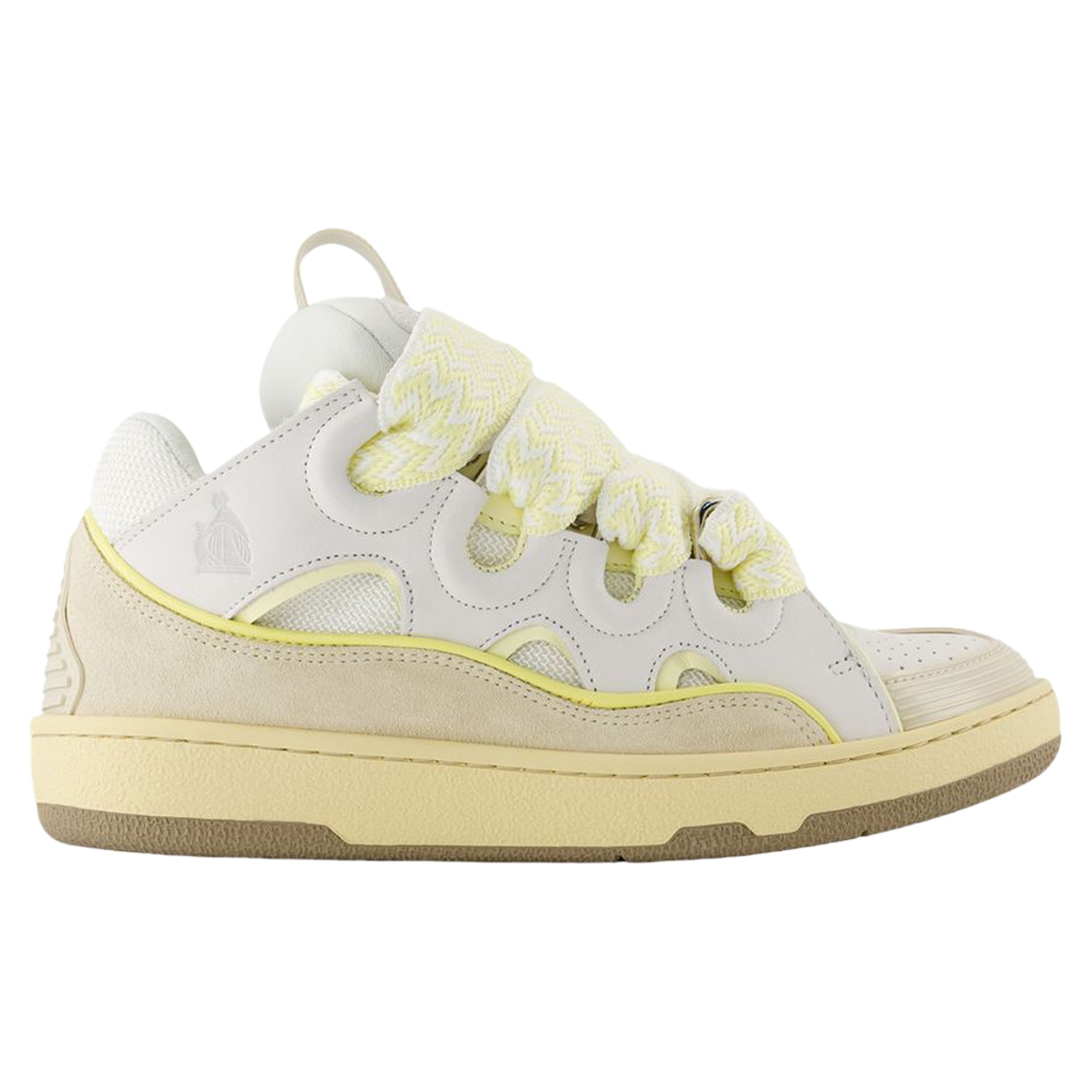 Women's Curb Sneakers - Lanvin - Leather - White