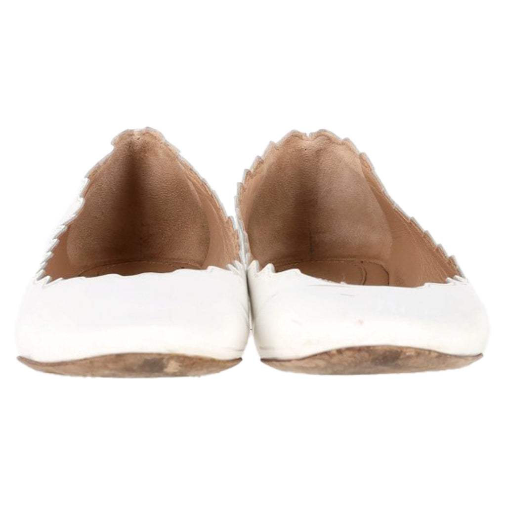 Chloé Lauren Ballet Flats in White Patent Leather