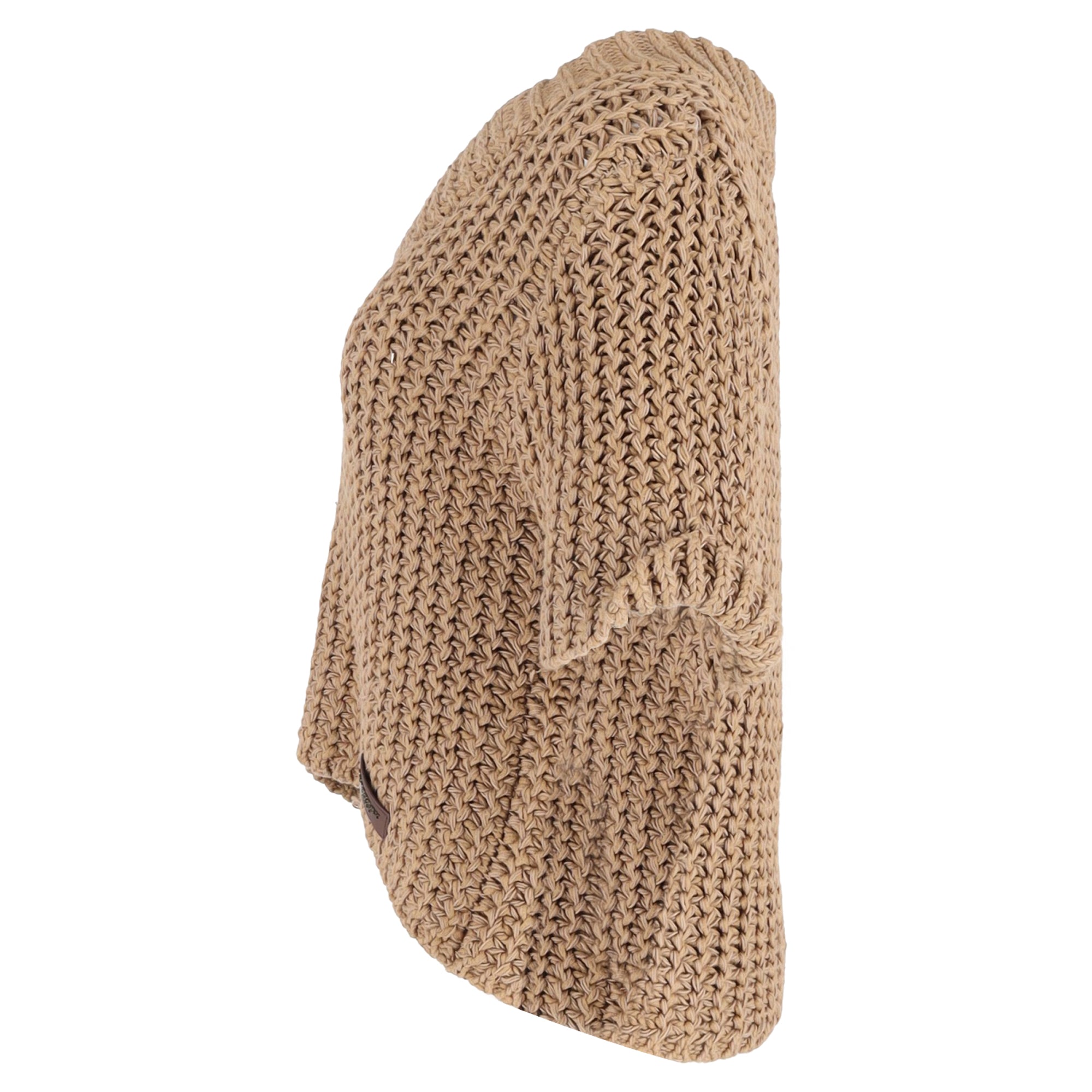 Burberry Brit Logo Patch Knitted Top in Brown Wool