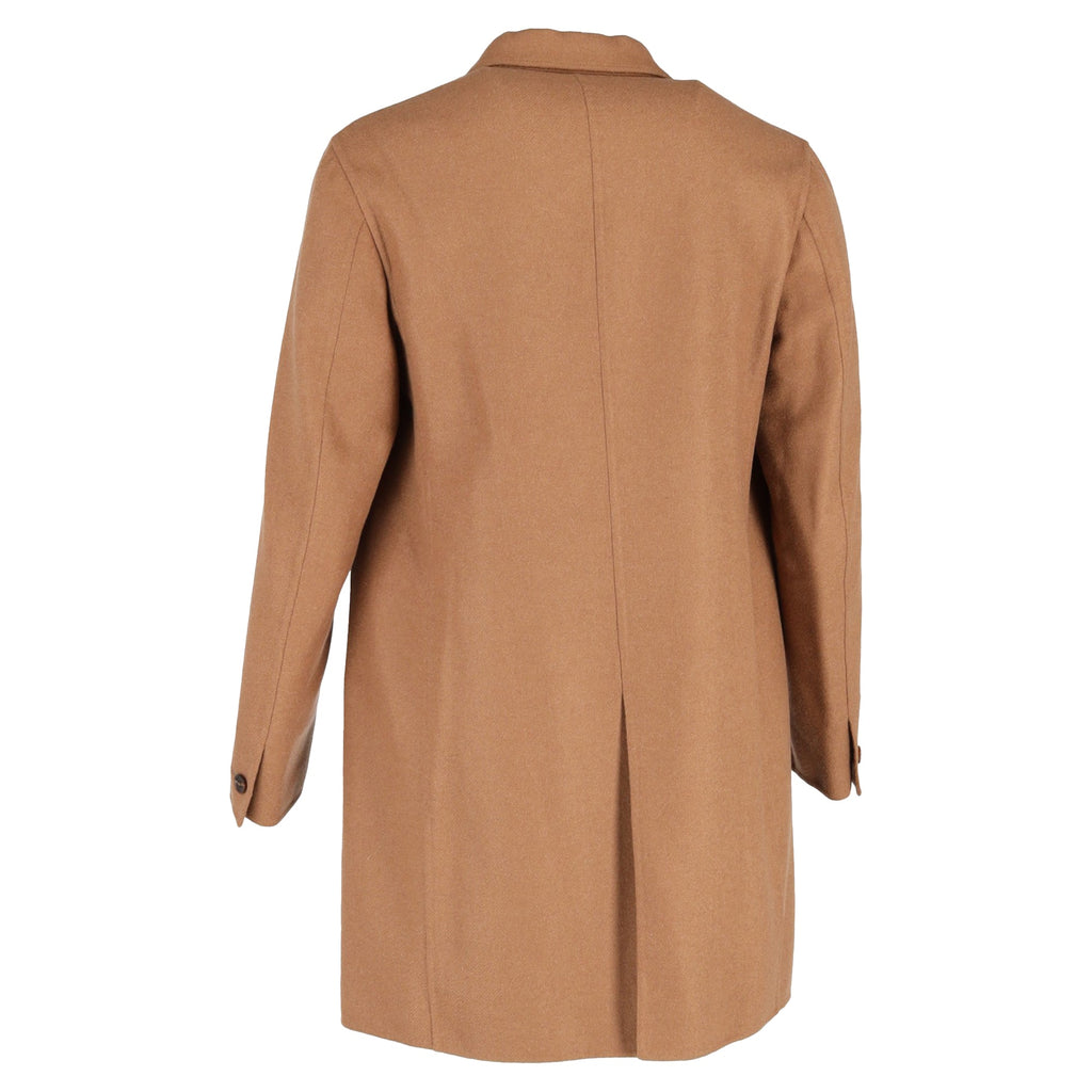Caruso Single Breasted Coat in Brown Wool