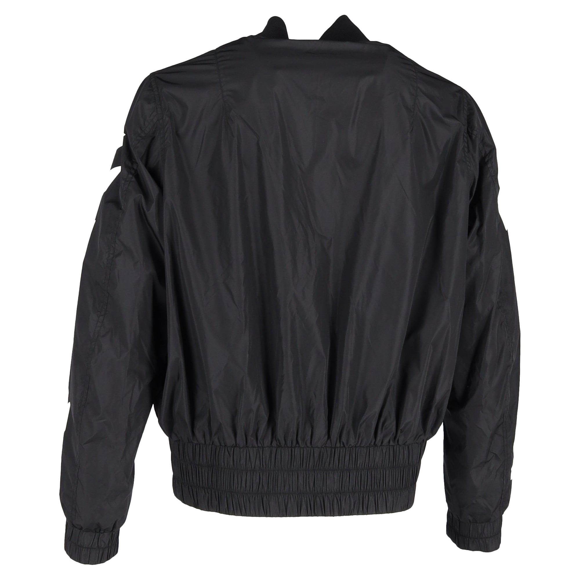 Off-White Eagle-Embroidered Bomber Jacket in Black Polyamide