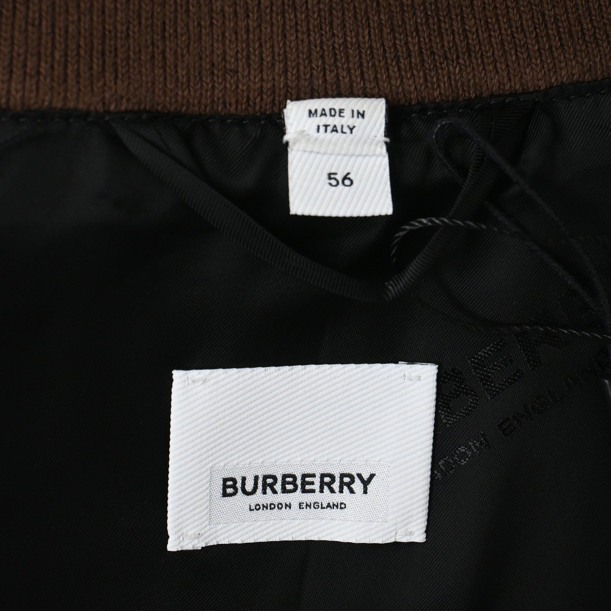 Burberry Monogram Zipped Bomber Jacket in Brown Polyamide