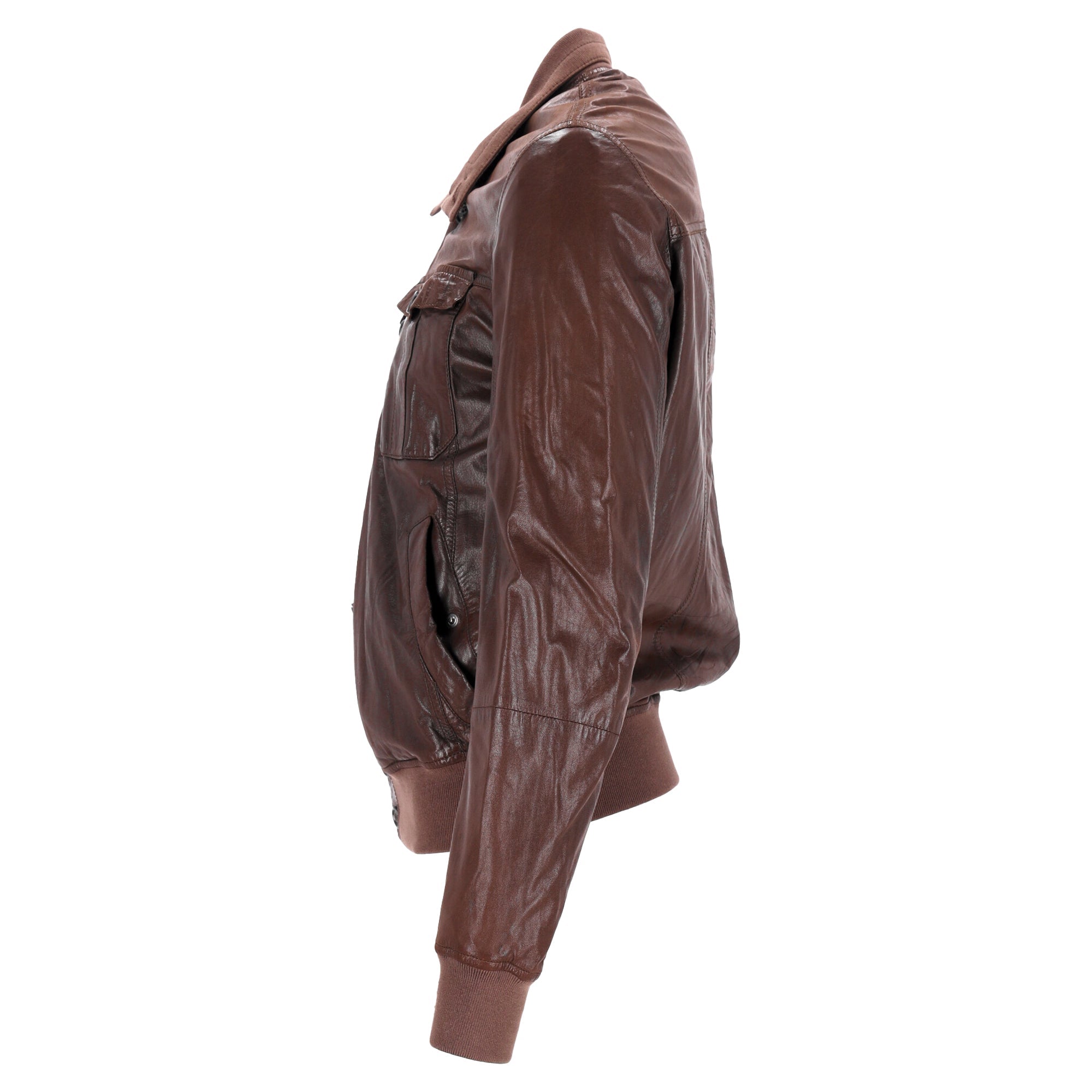 Brunello Cucinelli Bomber Jacket in Brown Leather