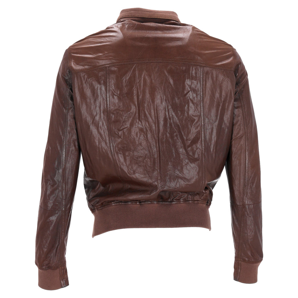Brunello Cucinelli Bomber Jacket in Brown Leather