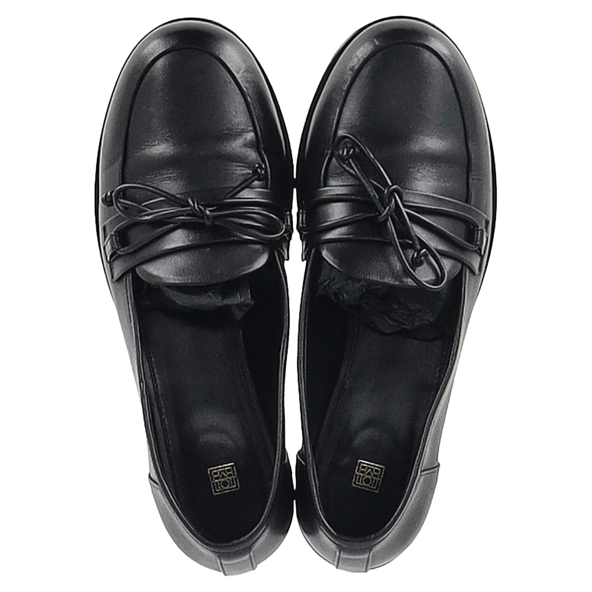 Totême The Rounded Loafers in Black Leather