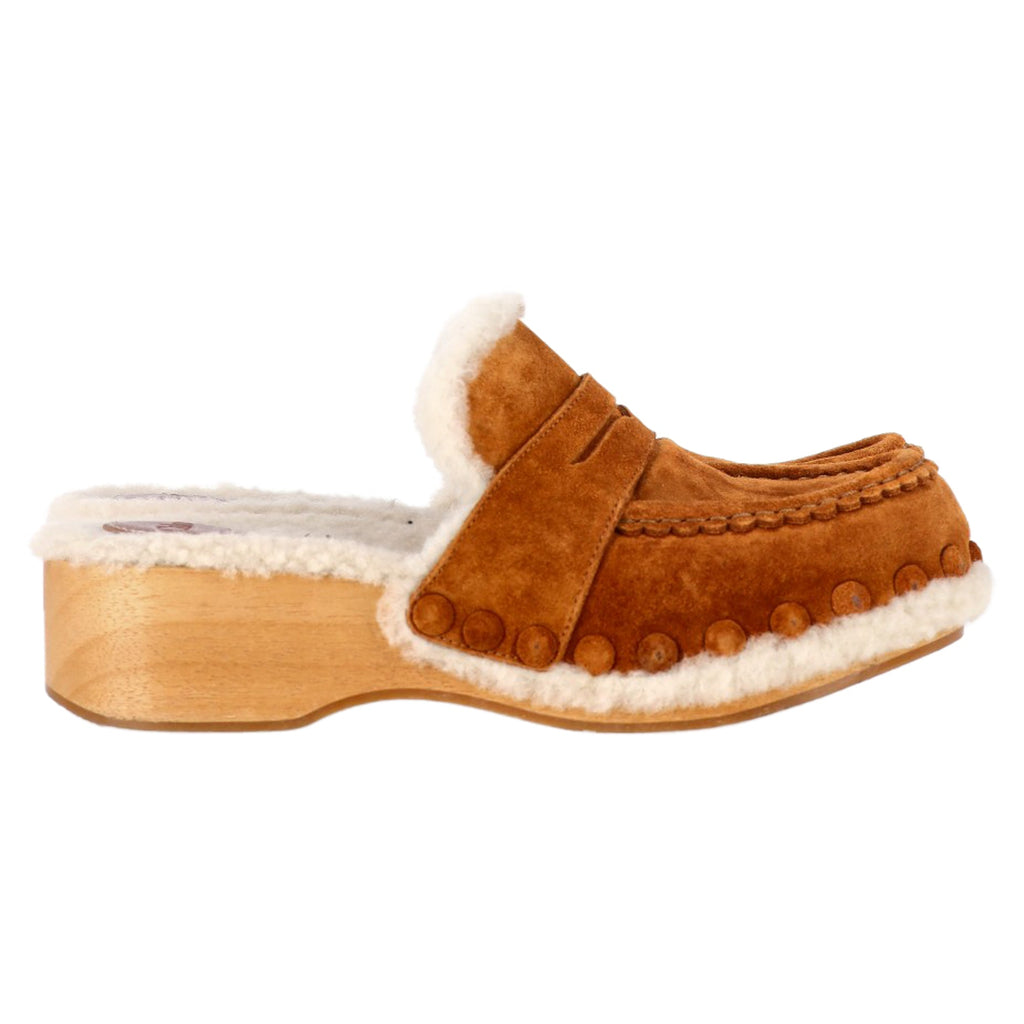 Chloé Joy Slippers In Brown Suede