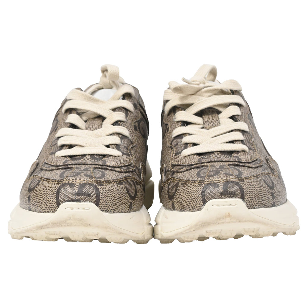 Gucci Rhyton Monogram Sneakers in Beige Coated Canvas