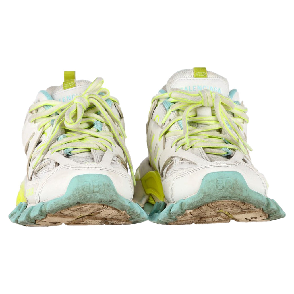 Women's Balenciaga Track Sneakers in White and Neon Polyurethane