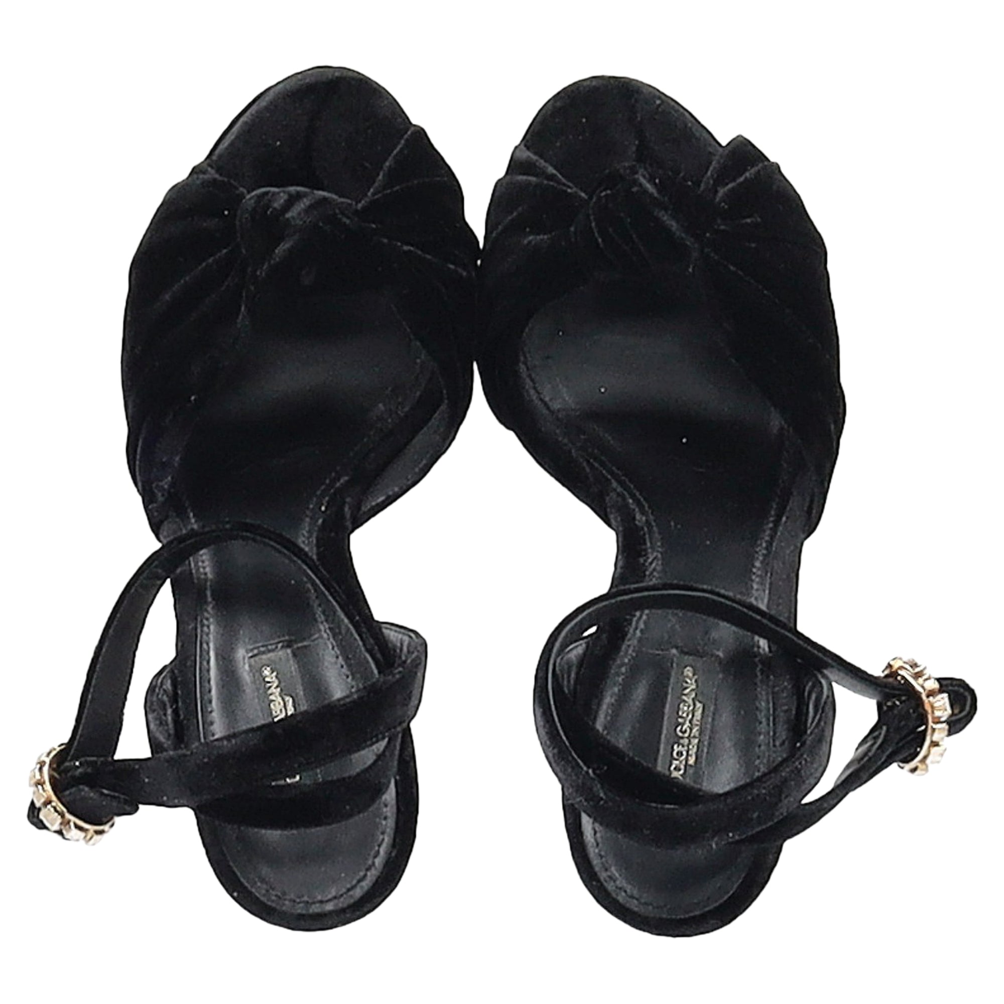 Women's Dolce & Gabbana Bow Platform Heels in Black Velvet