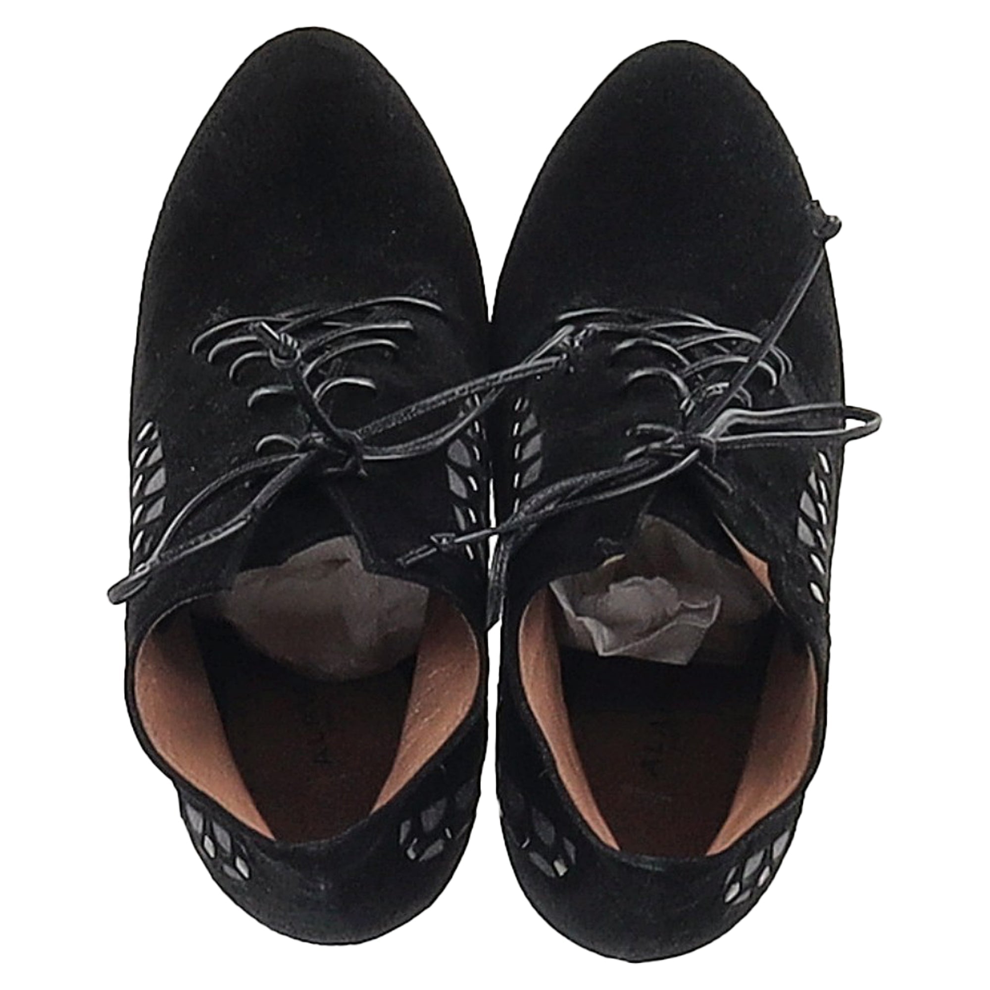 Alaïa Laser Cut Platform Ankle Boots in Black Suede