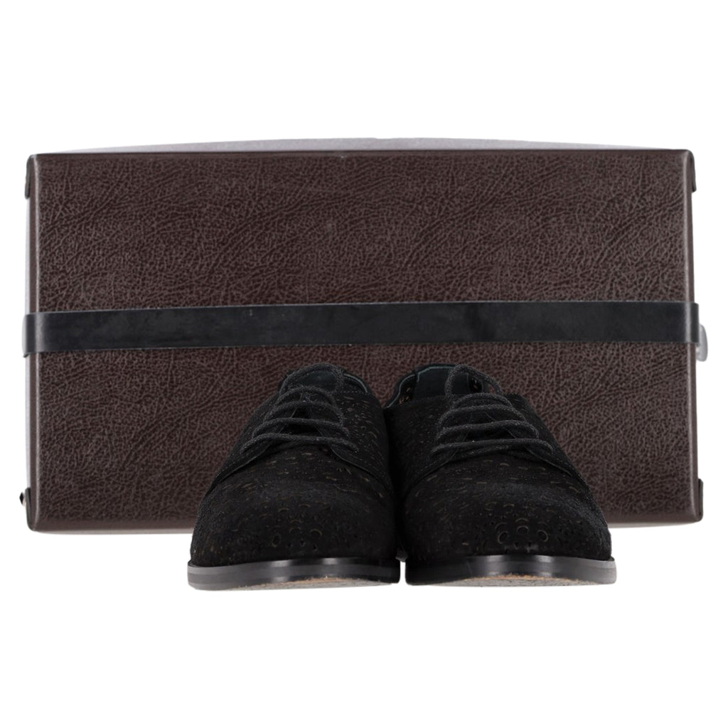 Alaïa Laser Cut Oxford in Brown Suede