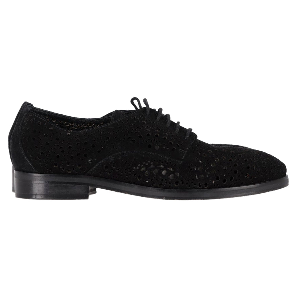 Alaïa Laser Cut Oxford in Brown Suede