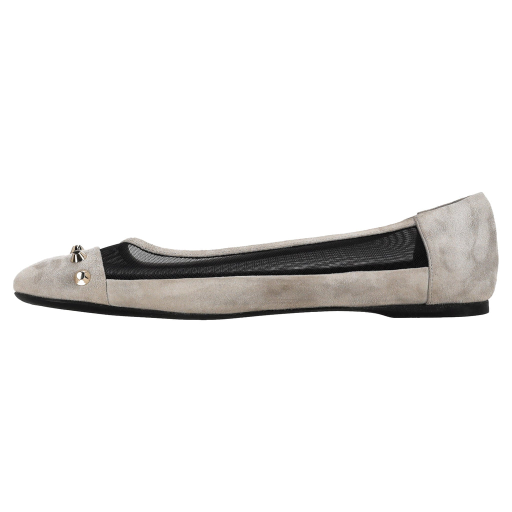 Balenciaga Studded Ballet Flats in Grey Suede