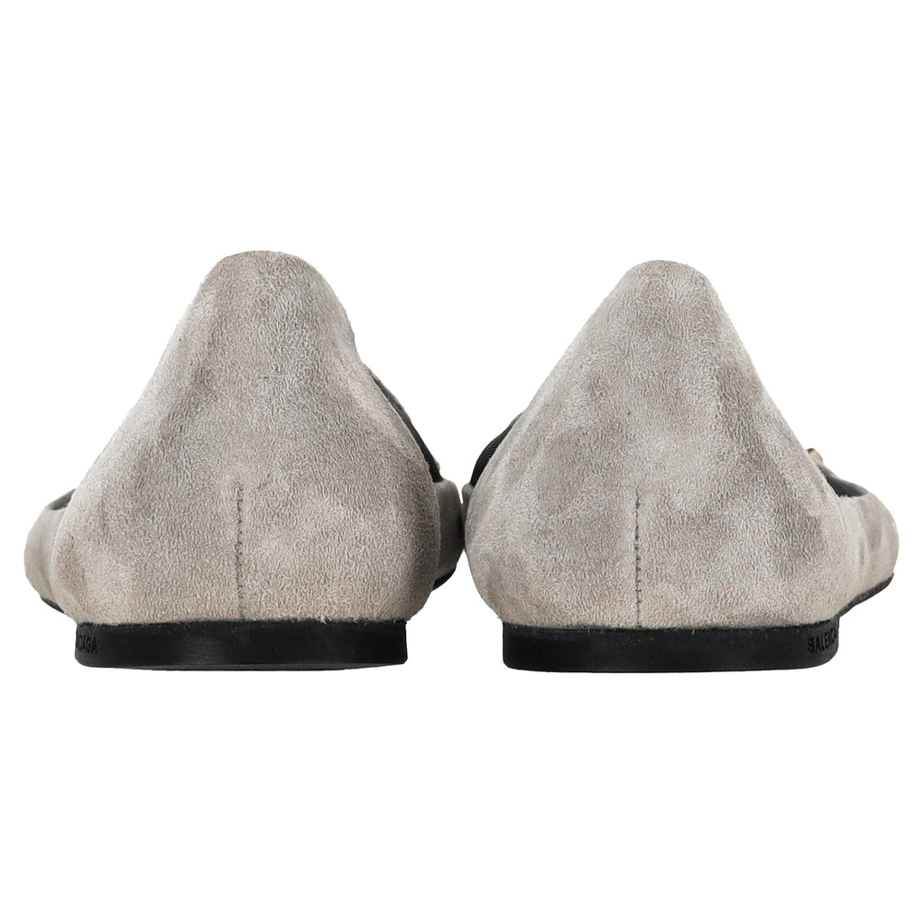 Balenciaga Studded Ballet Flats in Grey Suede