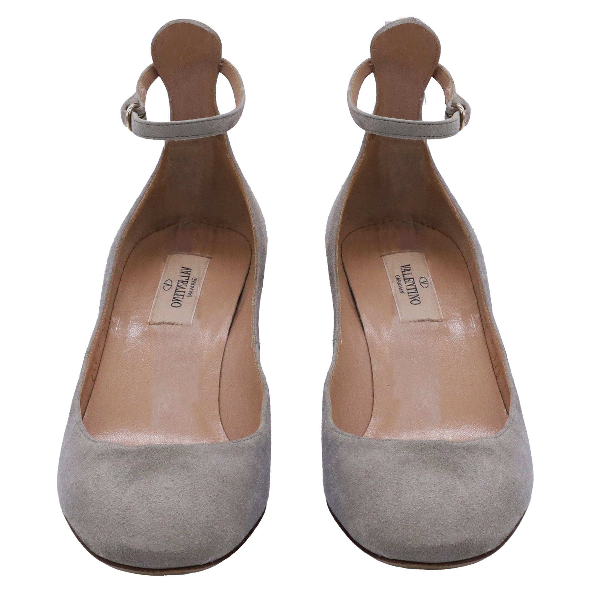 Women's Valentino Garavani Tan-Go Mary Jane Pumps in Grey Suede