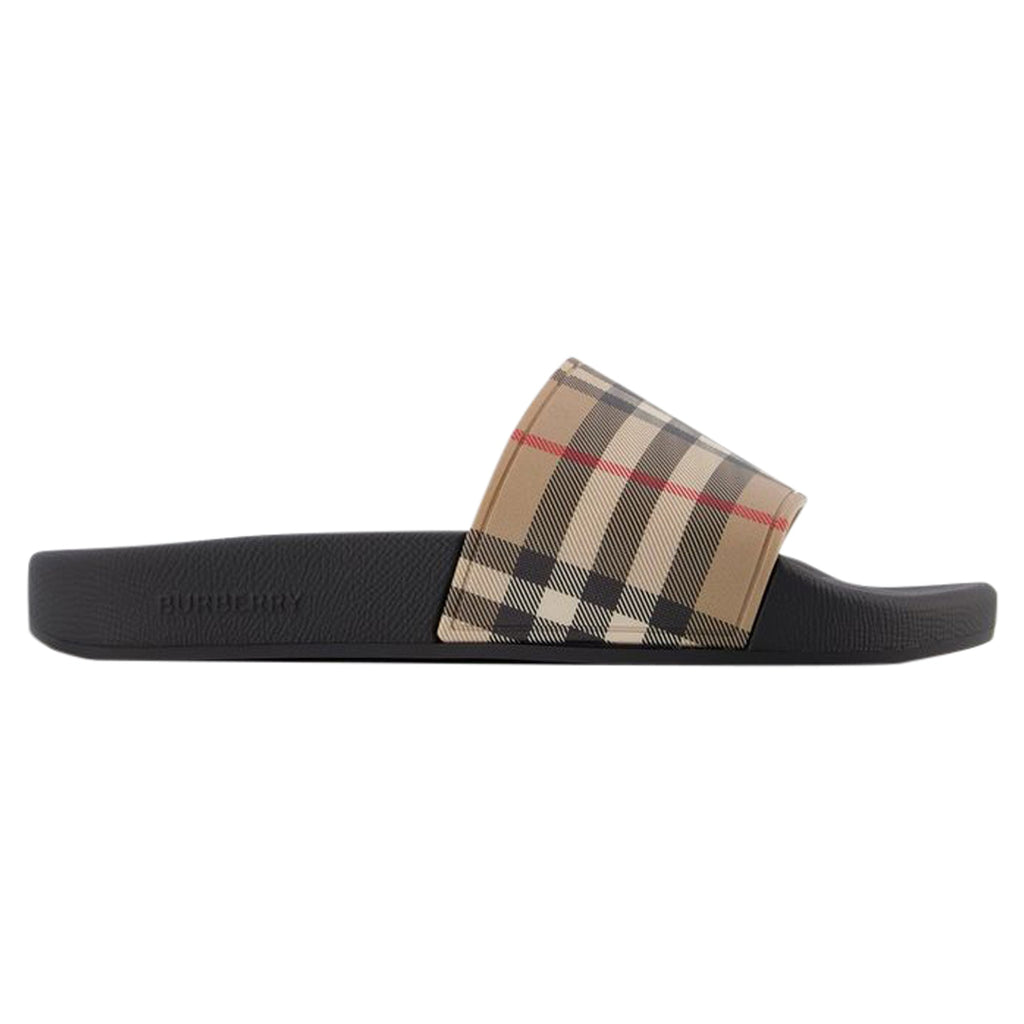 Lf Sdl Furley L Chk Slides - Burberry - Beige - Polyurethane