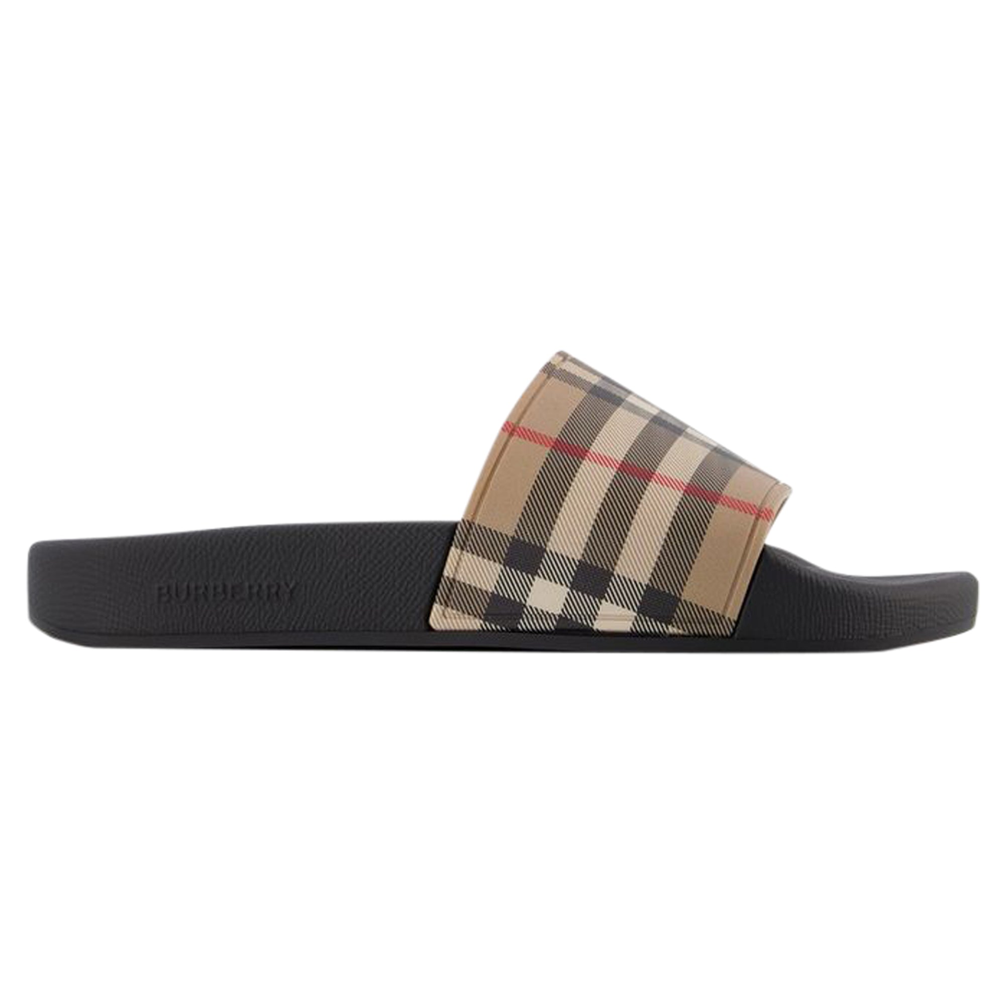 Lf Sdl Furley L Chk Slides - Burberry - Beige - Polyurethane