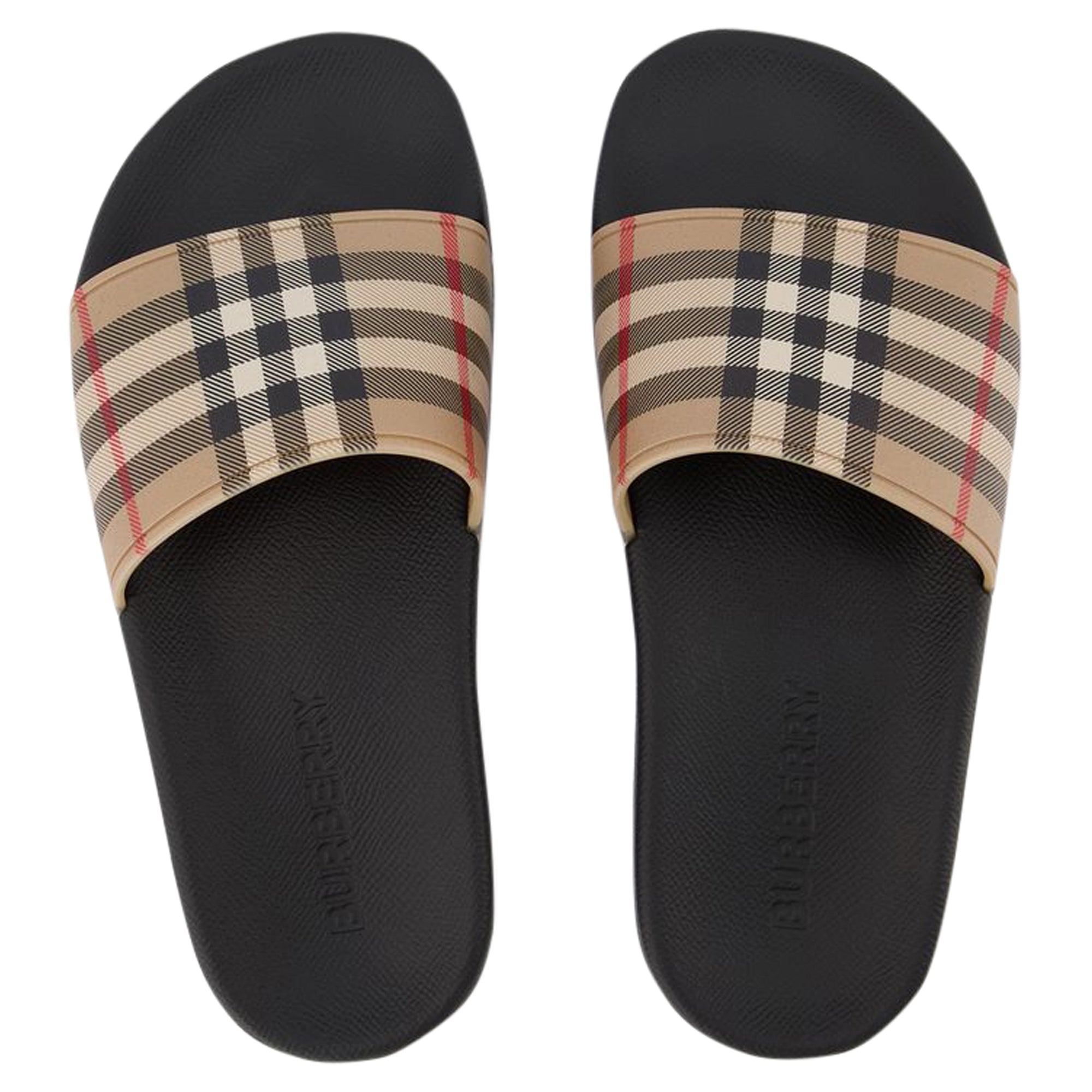 Lf Sdl Furley L Chk Slides - Burberry - Beige - Polyurethane