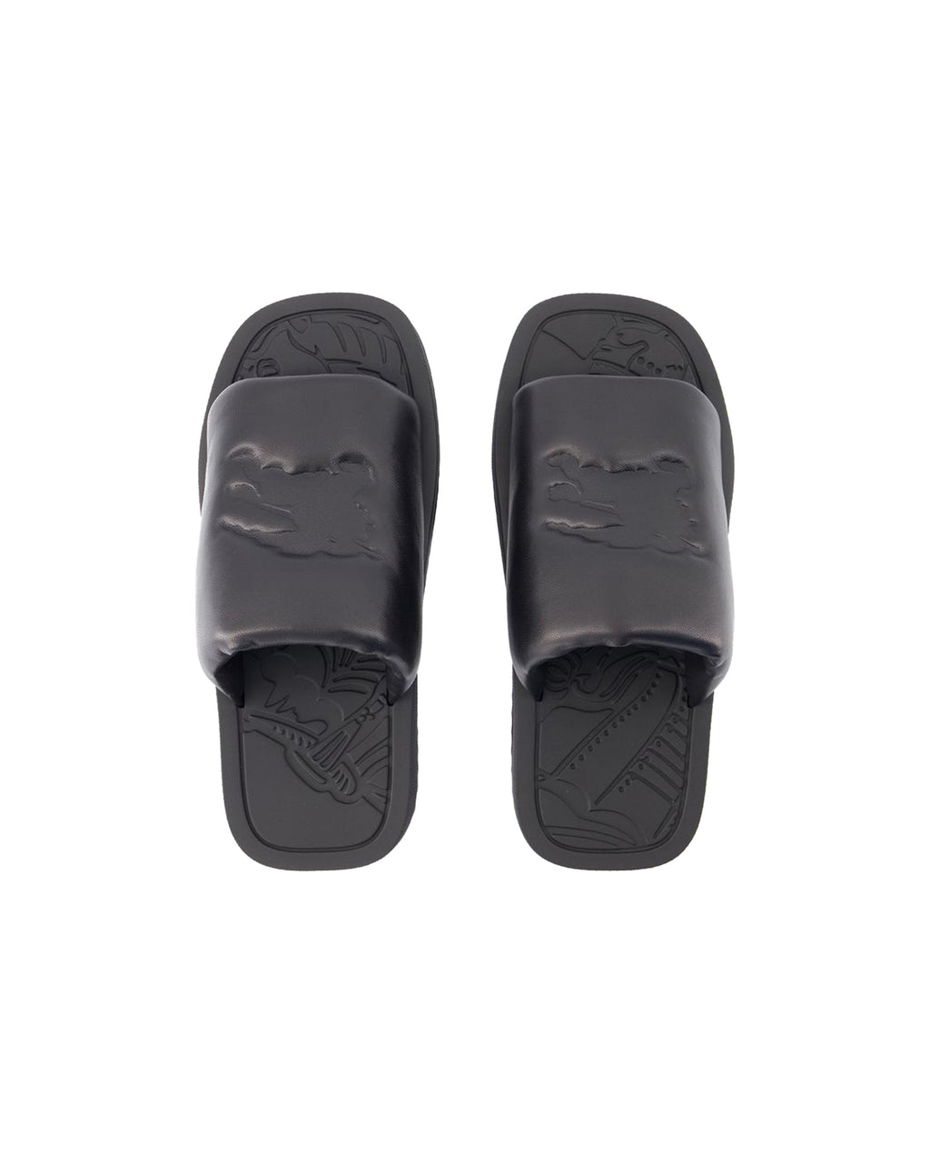 LF Knight Slab Sandals- Burberry - Leather - Black