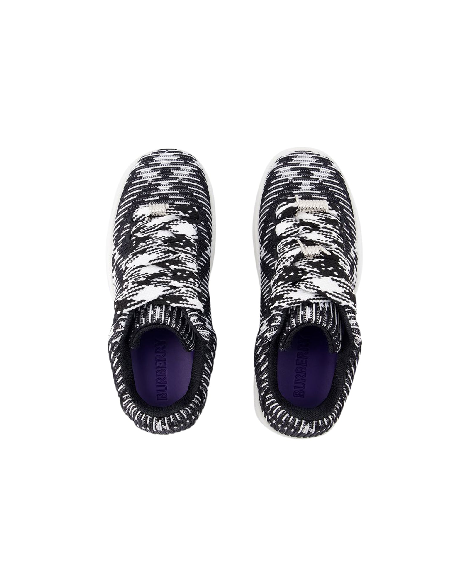 Women's LF Box Knit Sneakers - Burberry - Synthetic - Black
