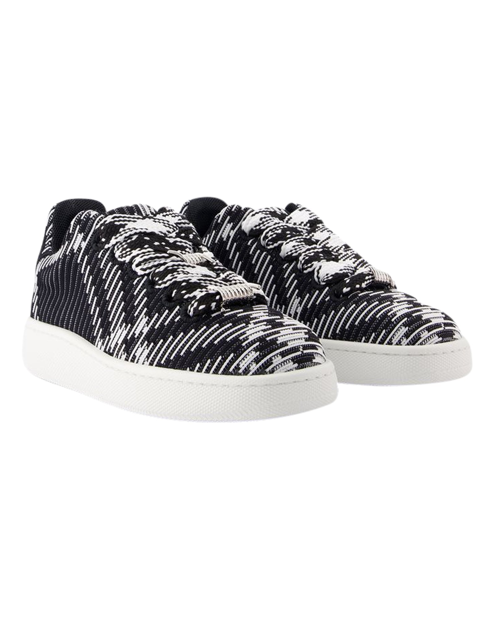 Women's LF Box Knit Sneakers - Burberry - Synthetic - Black