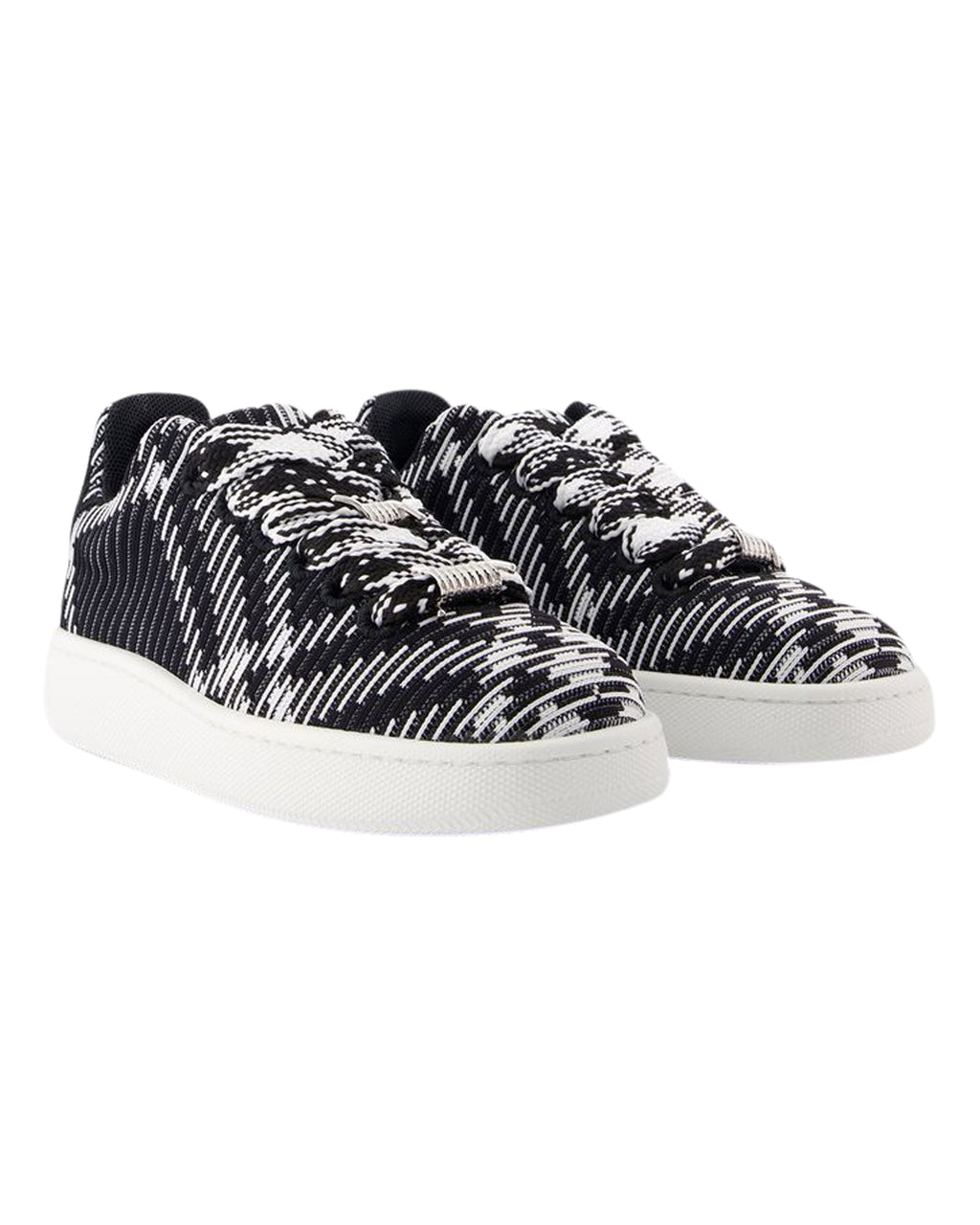 Women's LF Box Knit Sneakers - Burberry - Synthetic - Black