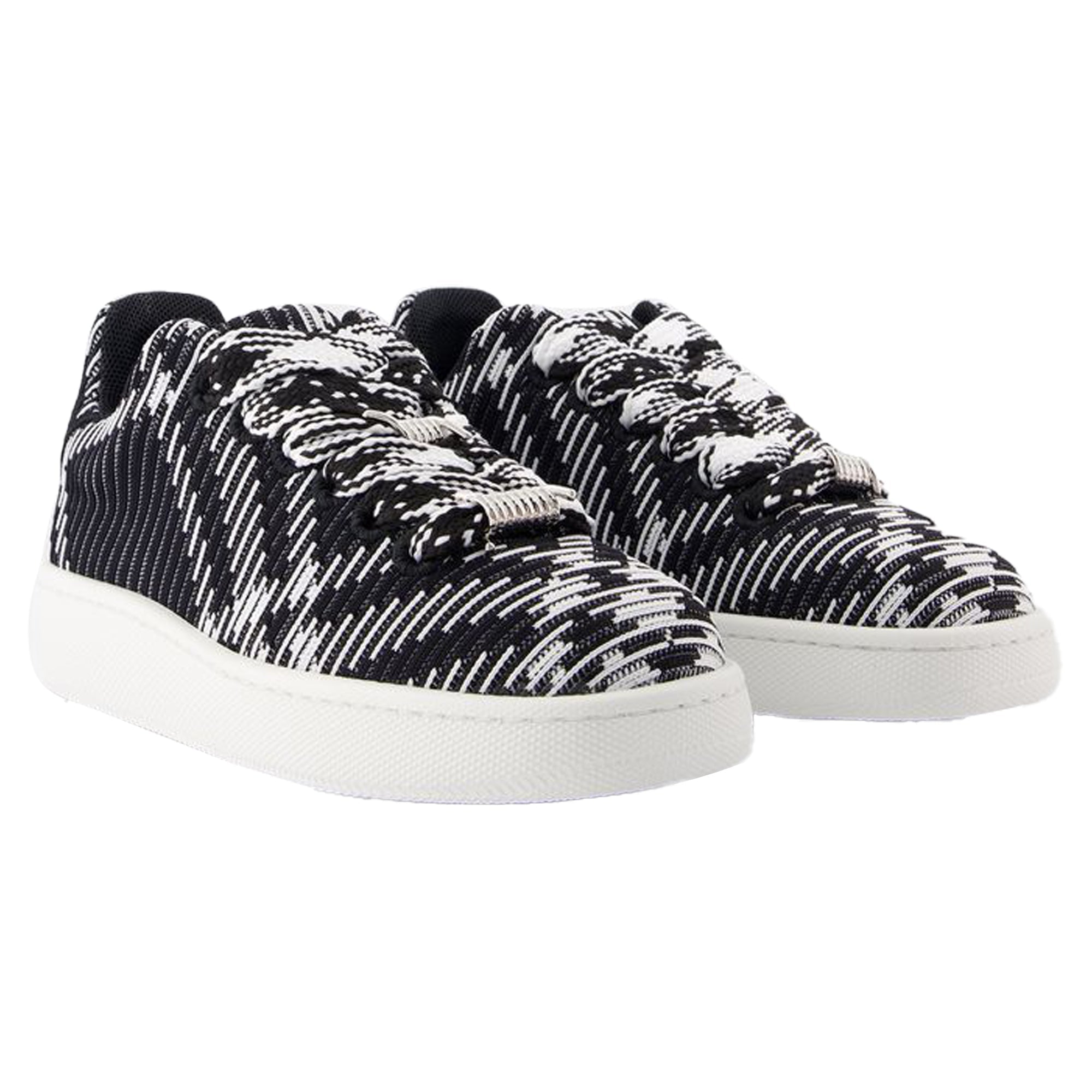 LF Box Knit Sneakers - Burberry - Synthetic - Black