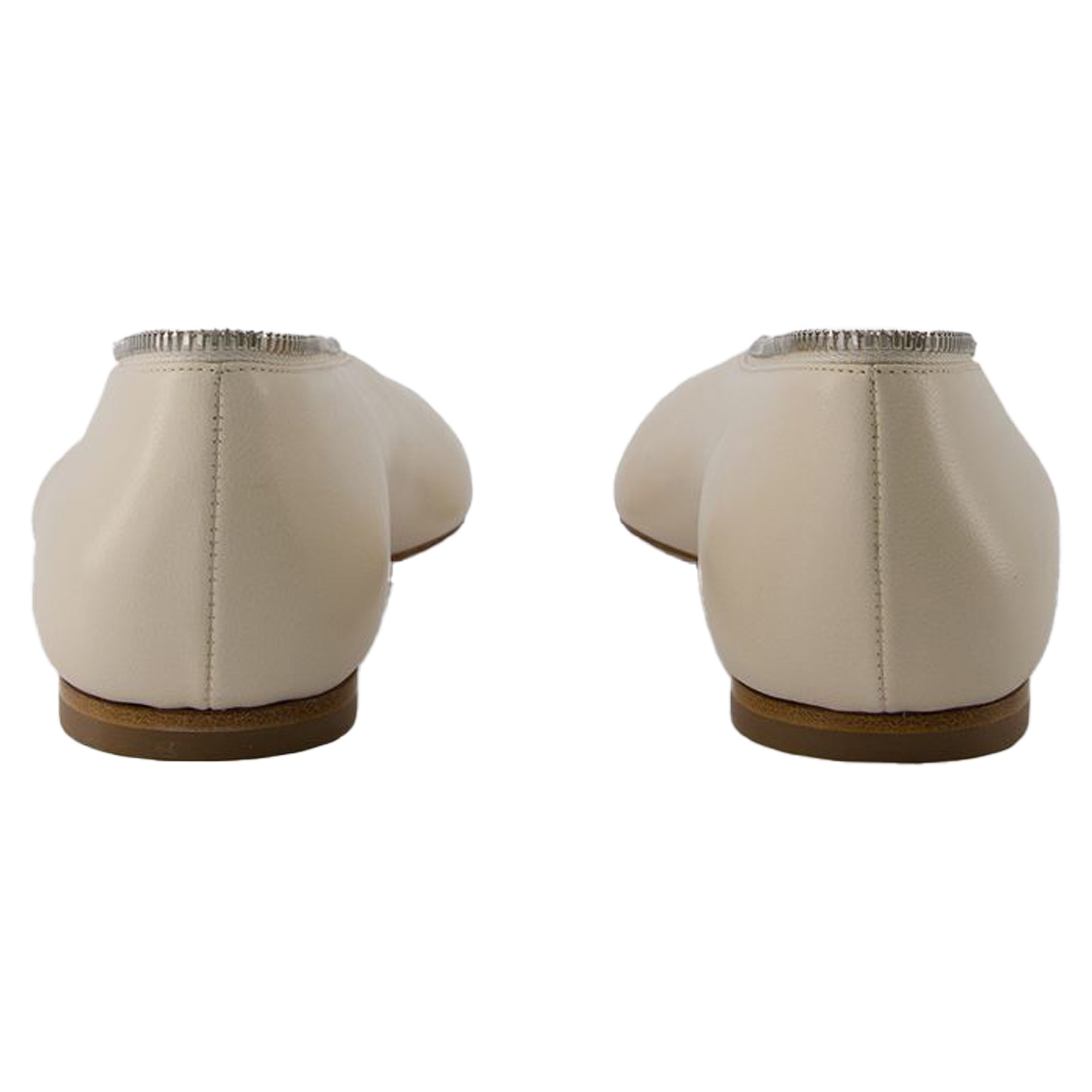 Sadler Zip Ballerinas - Burberry - Leather - White