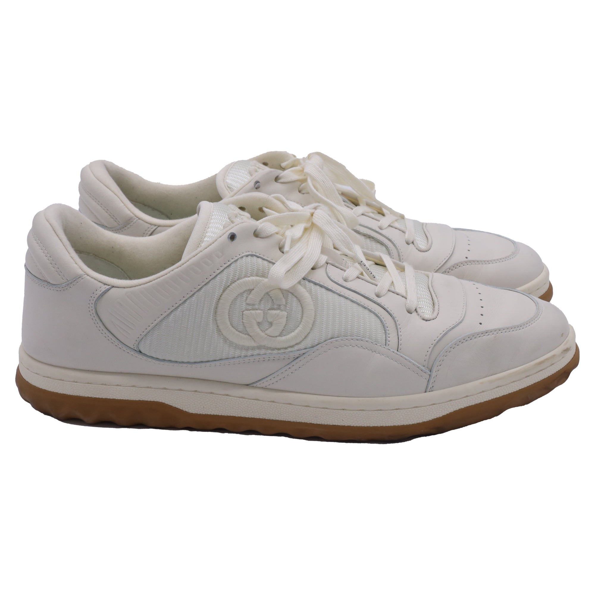 Gucci MAC80 Lace-Up Sneakers in White Leather