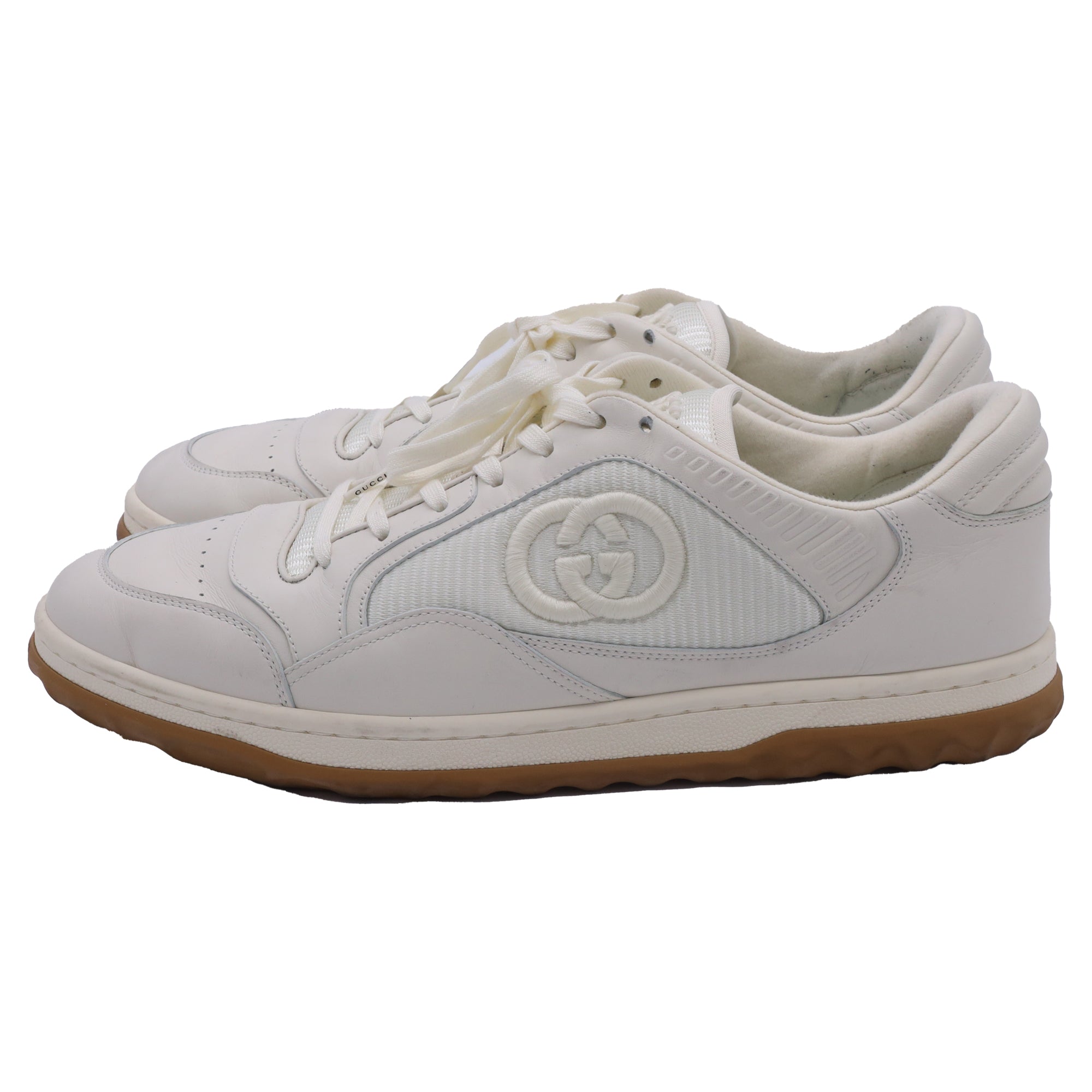 Gucci MAC80 Lace-Up Sneakers in White Leather
