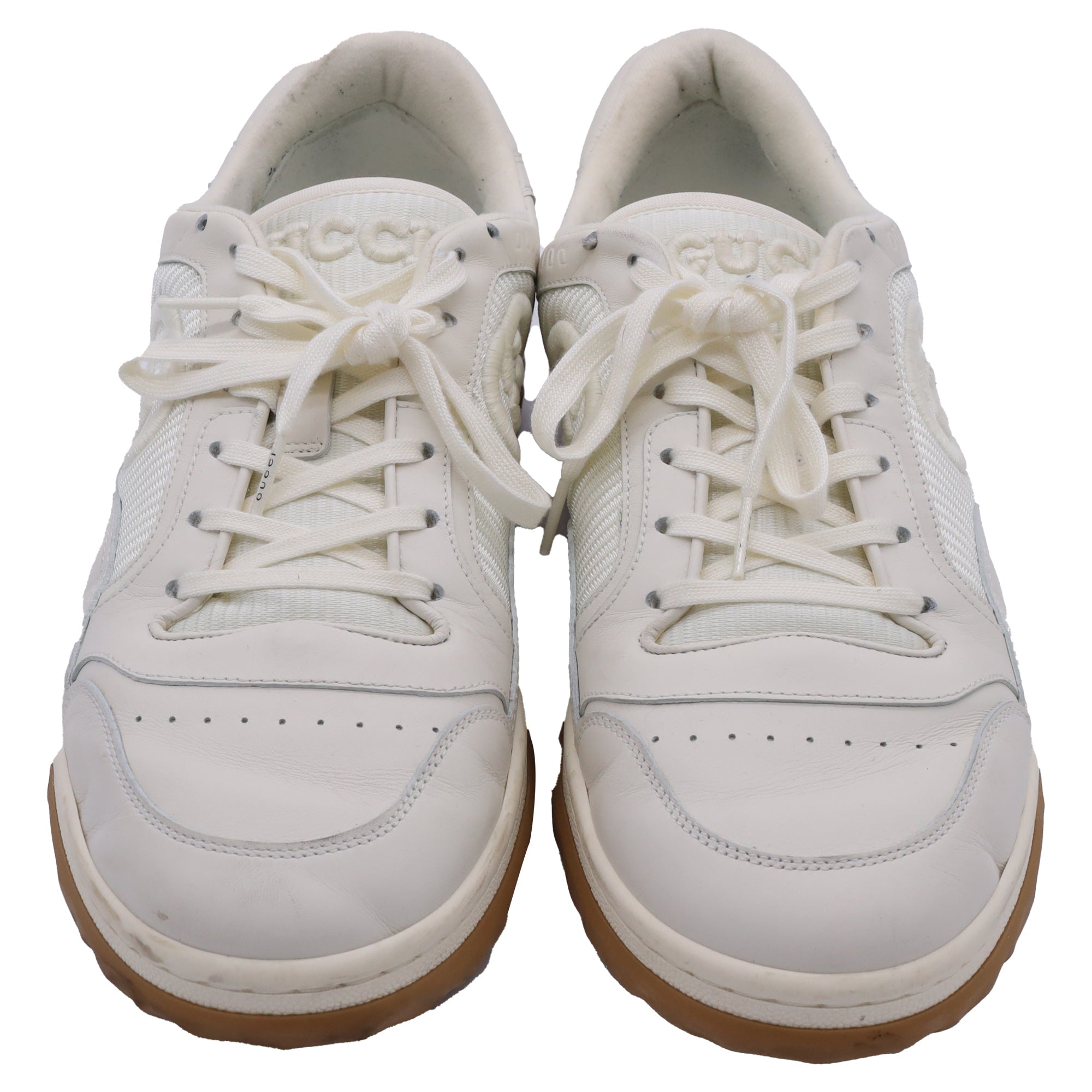 Gucci MAC80 Lace-Up Sneakers in White Leather
