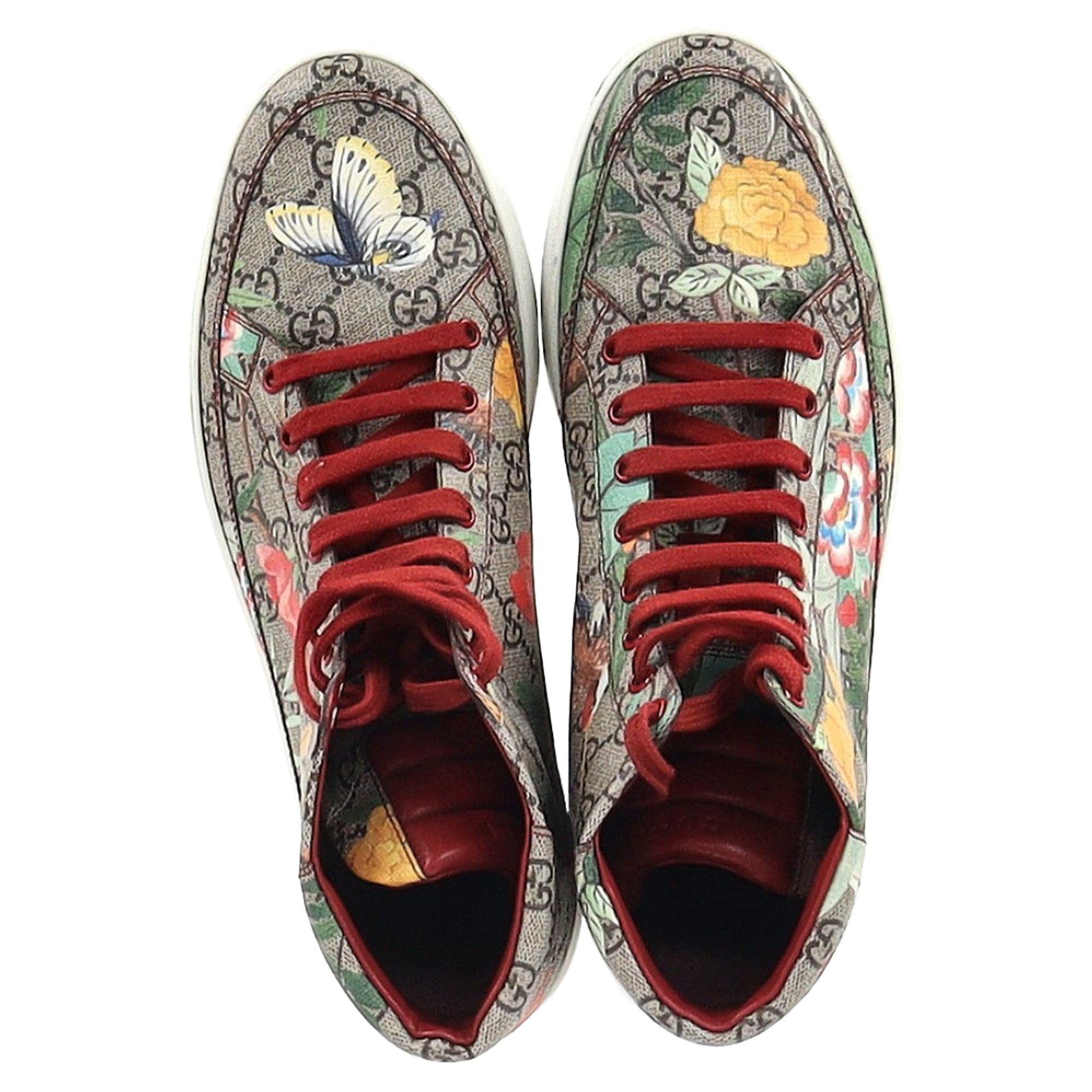 Gucci Tian Printed GG High Top Sneakers in Multicolor Canvas