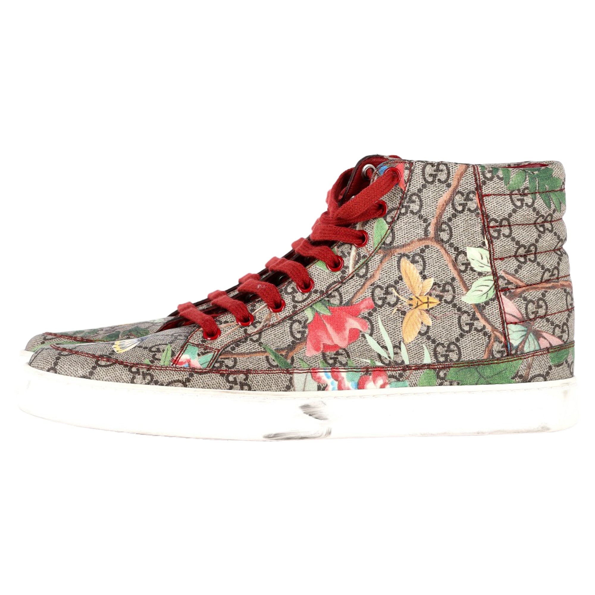 Gucci Tian Printed GG High Top Sneakers in Multicolor Canvas