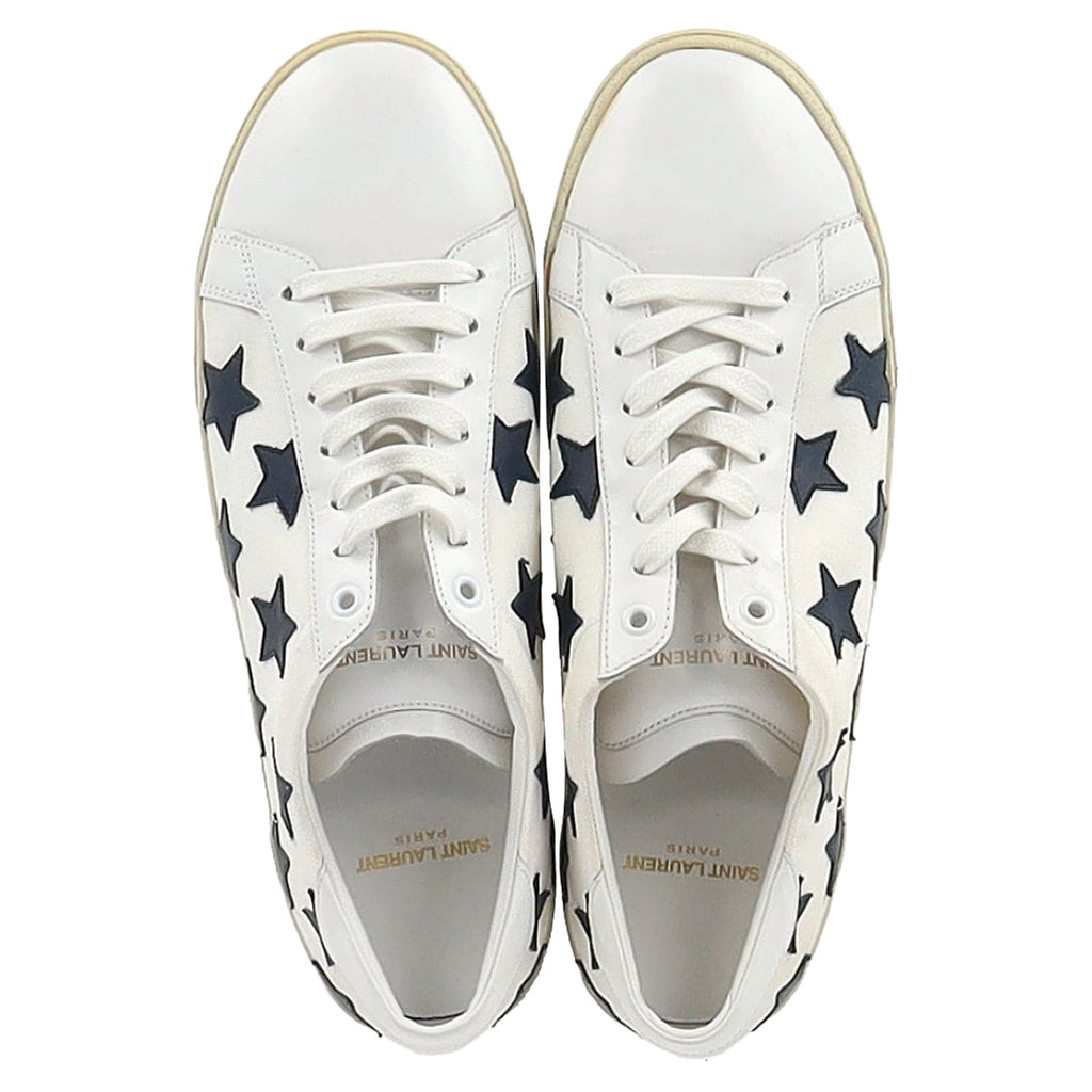 Saint Laurent SL/06 Low-Top Star Sneakers in White Leather