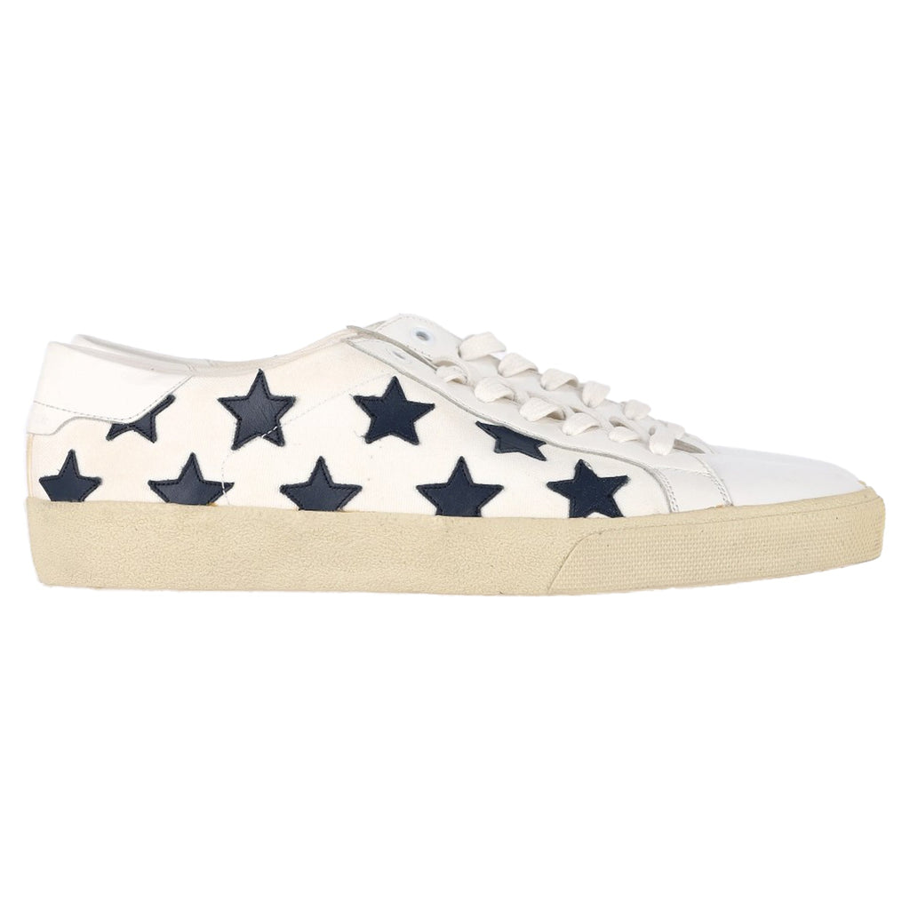 Saint Laurent SL/06 Low-Top Star Sneakers in White Leather