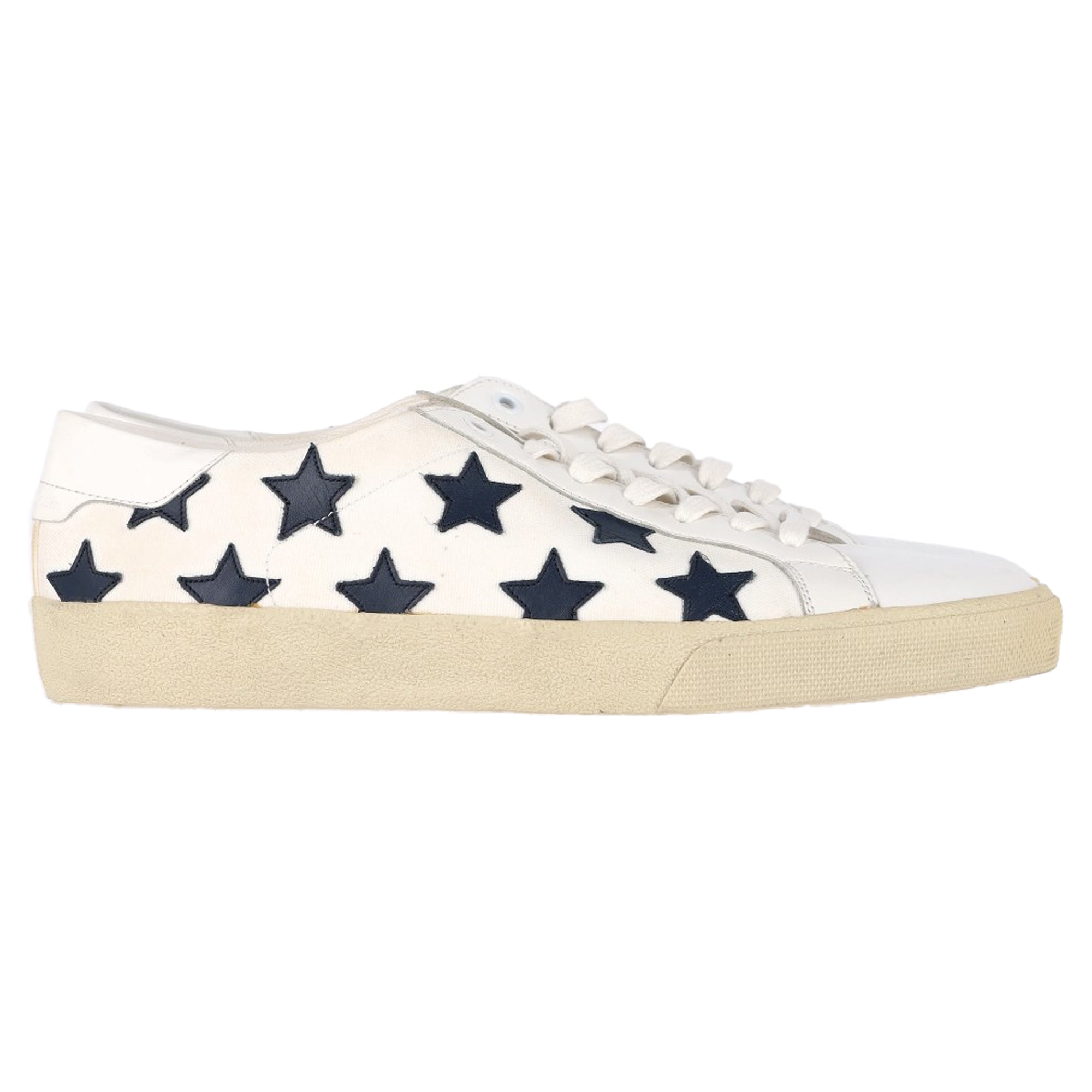 Saint Laurent SL/06 Low-Top Star Sneakers in White Leather