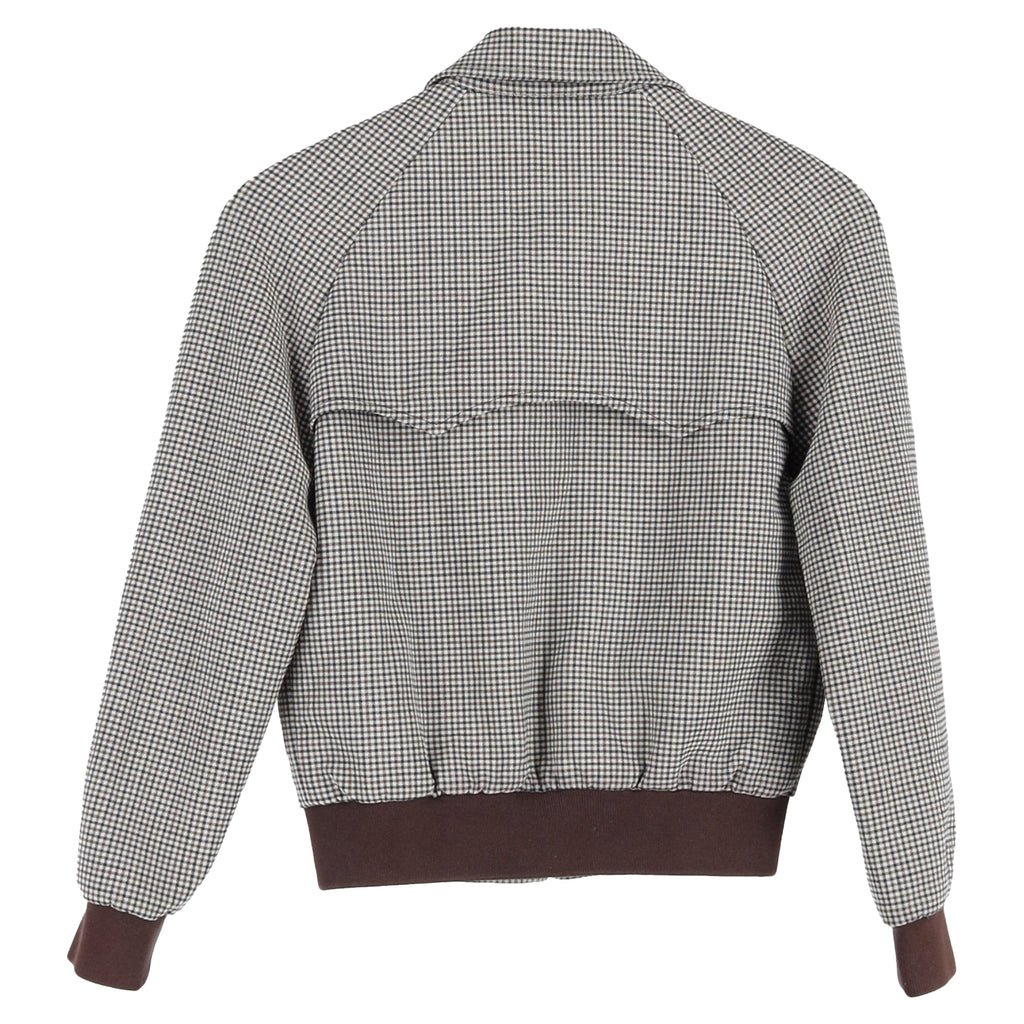 Balenciaga Harrington Check Bomber Jacket in Brown Wool