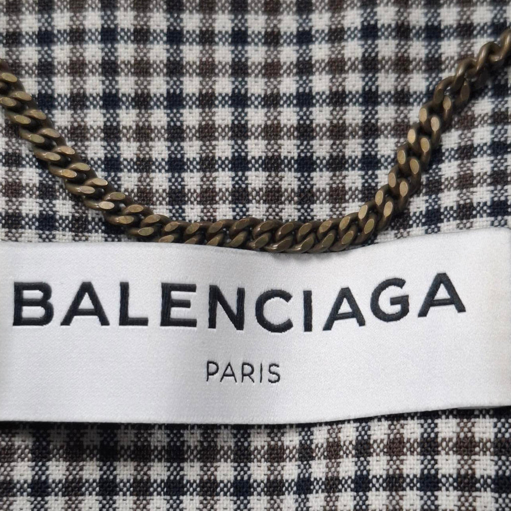 Balenciaga Harrington Check Bomber Jacket in Brown Wool