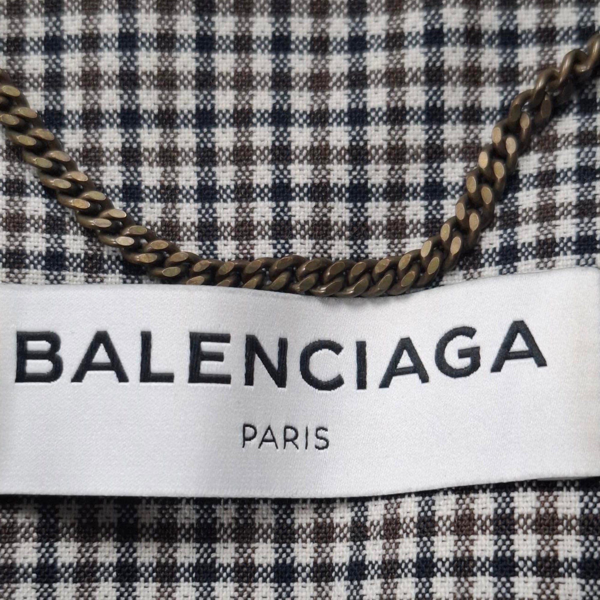 Balenciaga Harrington Check Bomber Jacket in Brown Wool