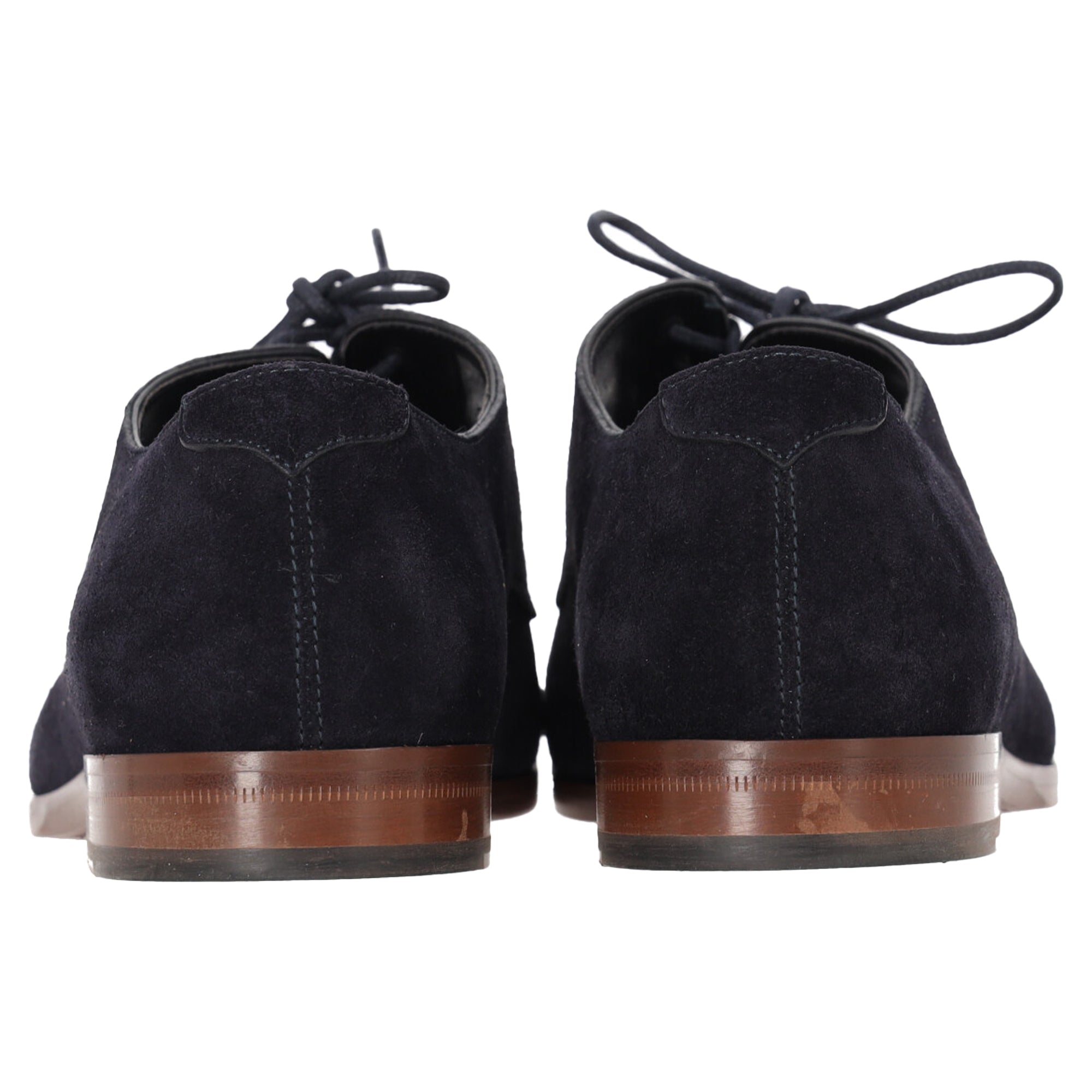 Women's Jimmy Choo Laced Derby Shoes in Navy Blue Suede