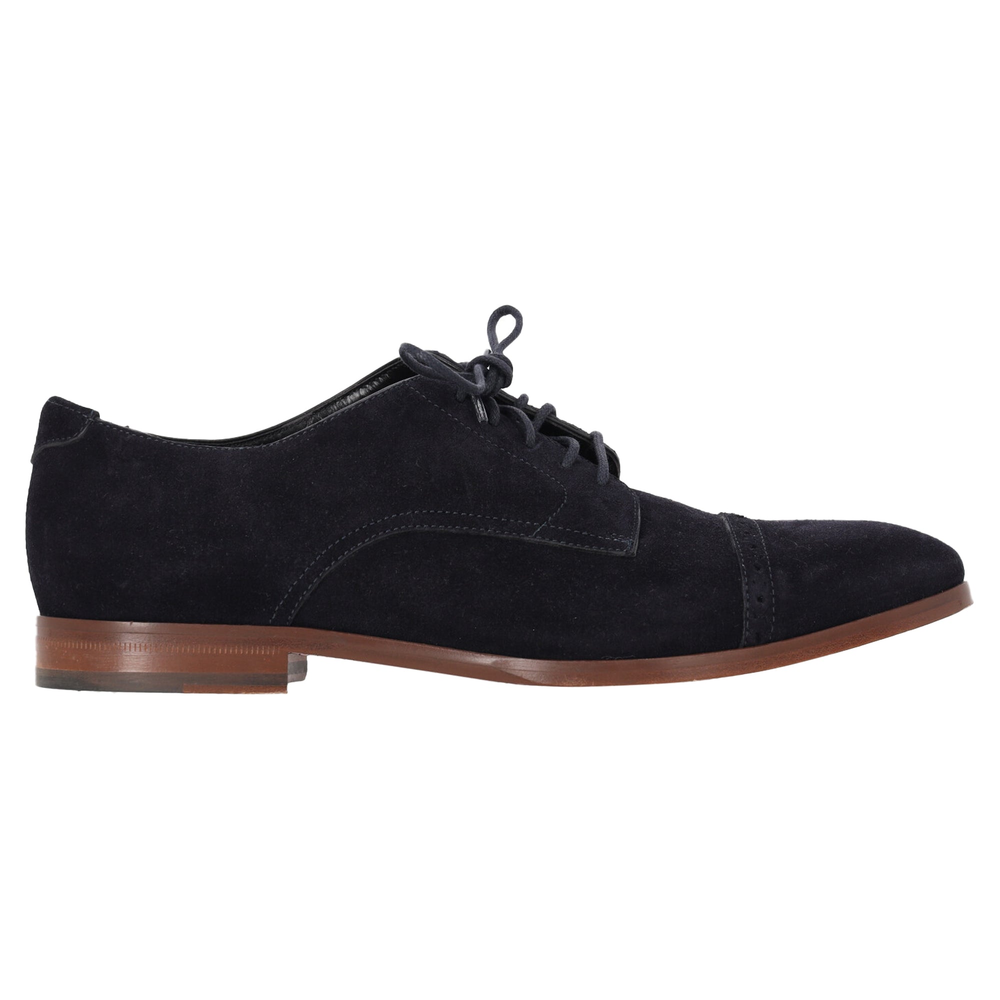 Women's Jimmy Choo Laced Derby Shoes in Navy Blue Suede