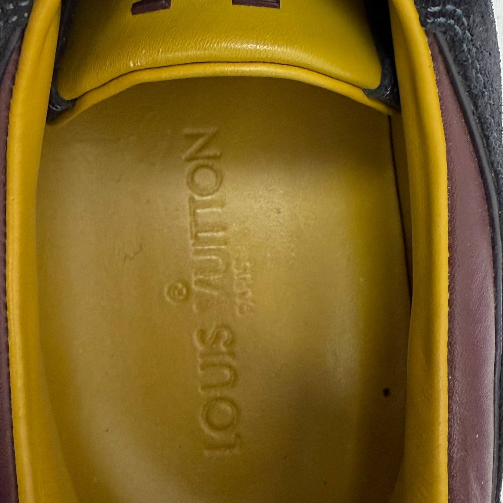 Louis Vuitton Miles Lace Up Sneakers in Multicolor Suede And Leather