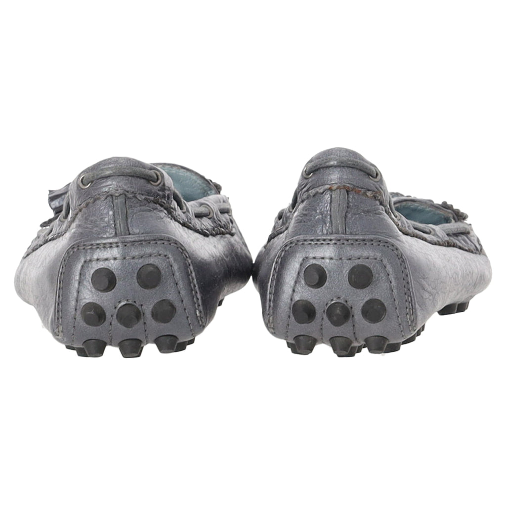 Balenciaga Tassel Embellished Loafers in Grey Leather
