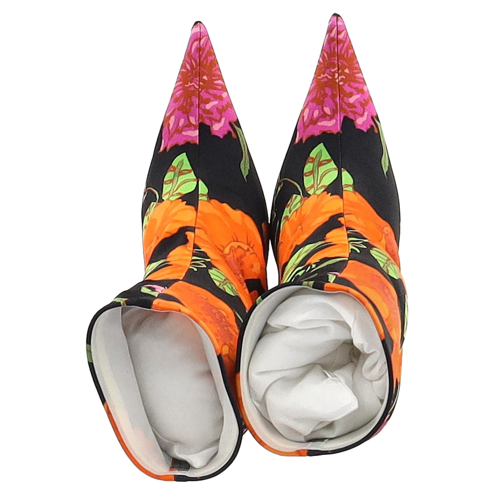 Women's Balenciaga Floral Printed Sock Boots in Multicolor Neoprene