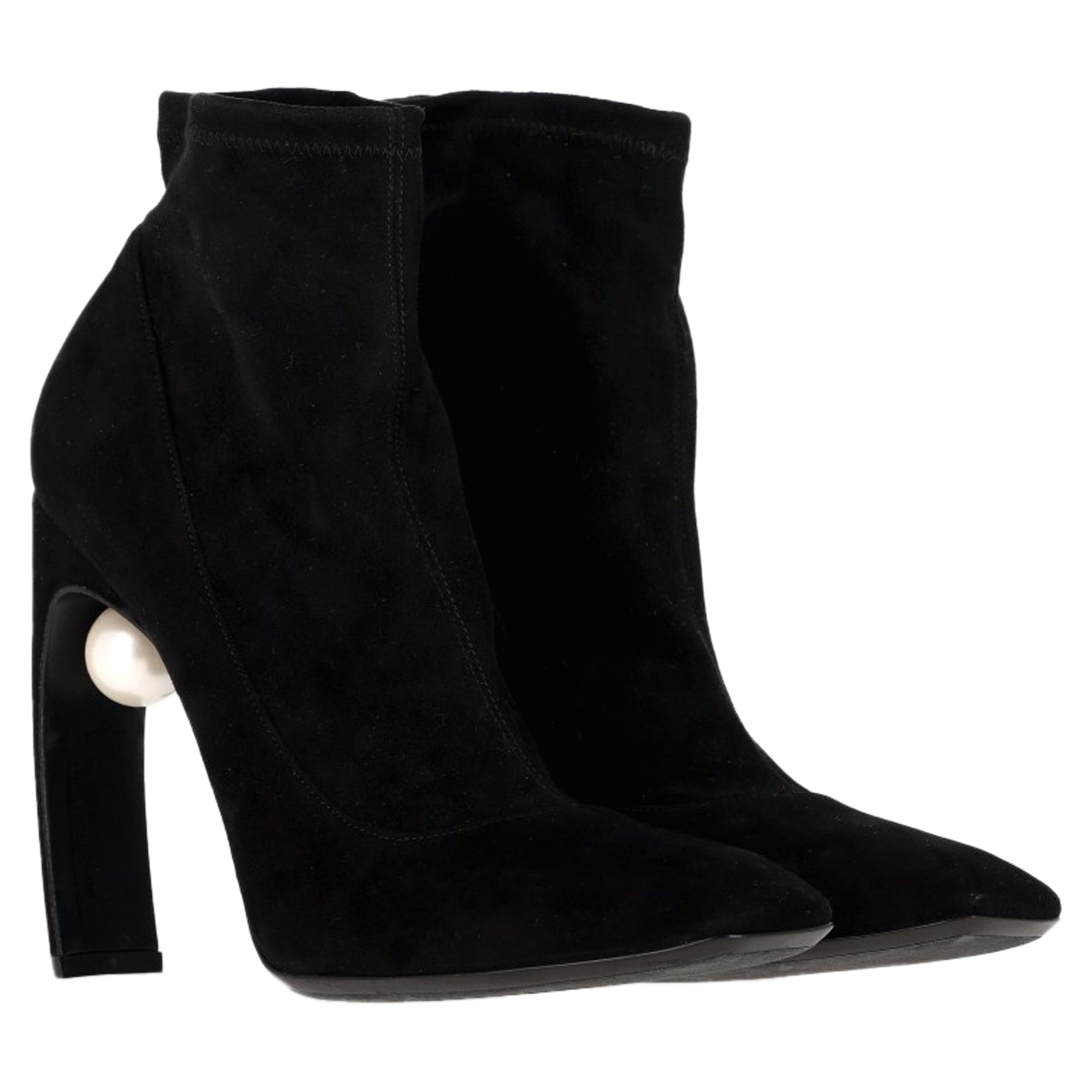 Women's Nicholas Kirkwood Maeva Pearl Ankle Boots in Black Suede