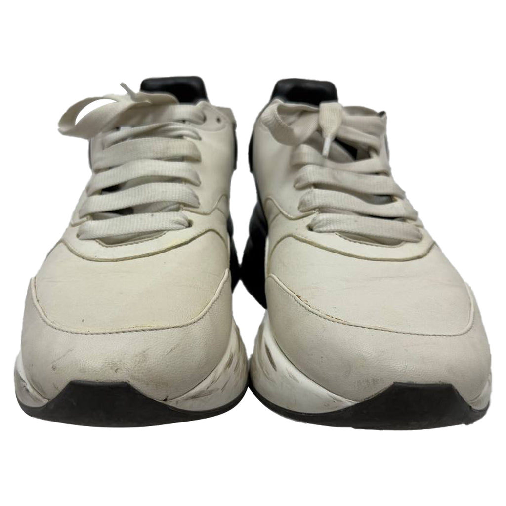 Alexander Mcqueen Oversized Runner Sneakers in Black and White Leather