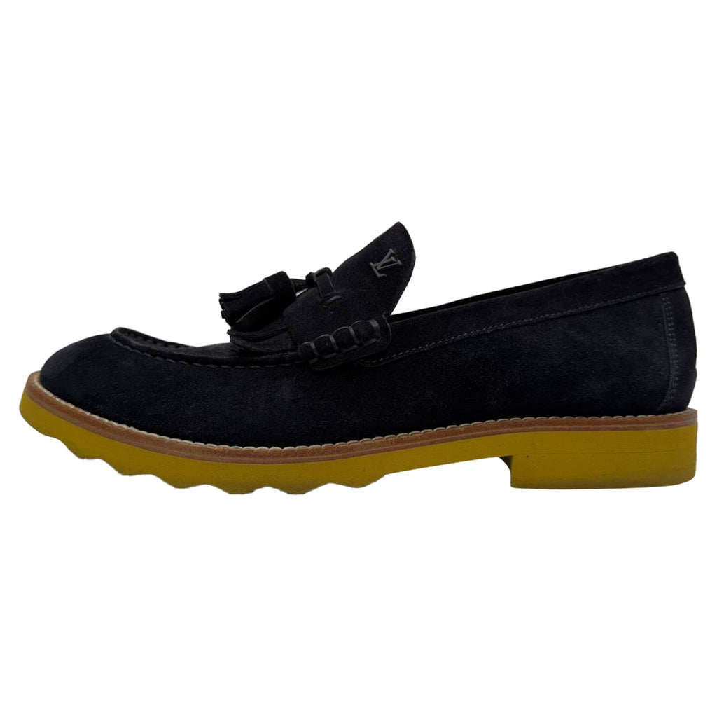 Men's Louis Vuitton Tassel Slip-On Loafers in Black Suede