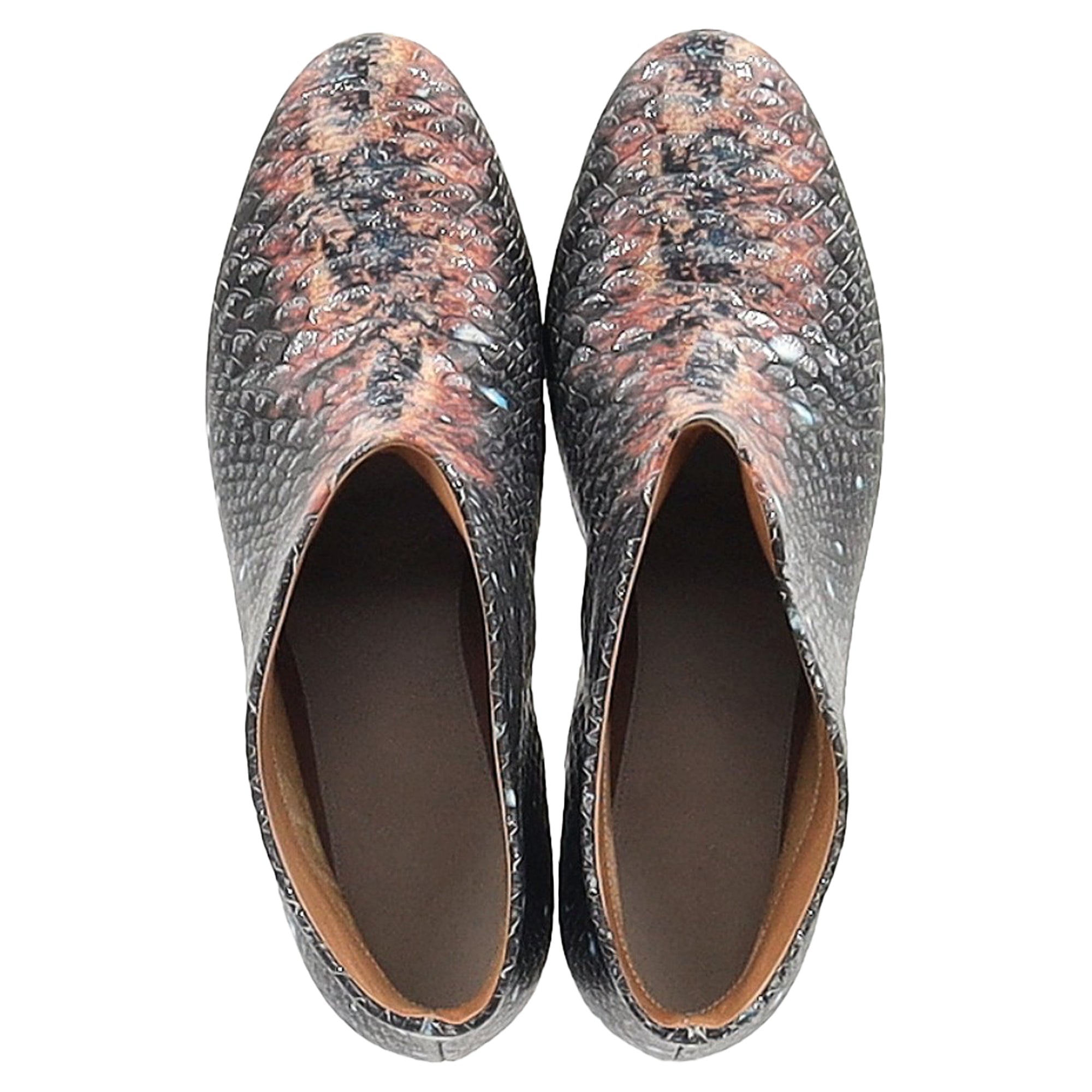 Maison Margiela Snake Embossed Cosmo Print Ankle Boots in Animal Print Leather